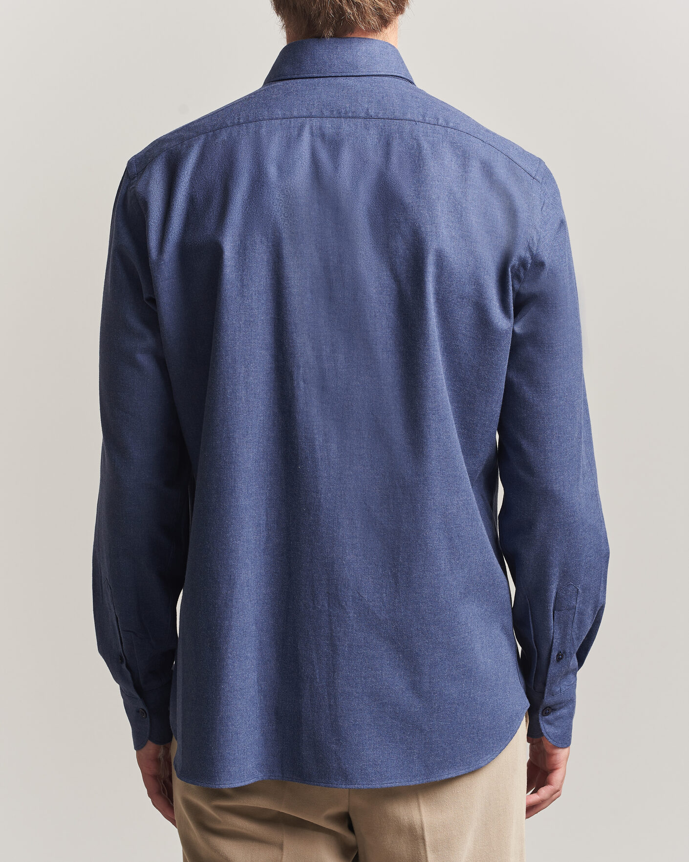 Men | Shirts | Grigio | Washed Flannel Shirt Navy