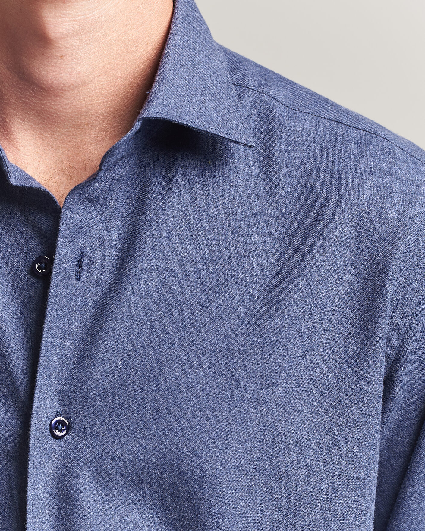 Men | Shirts | Grigio | Washed Flannel Shirt Navy