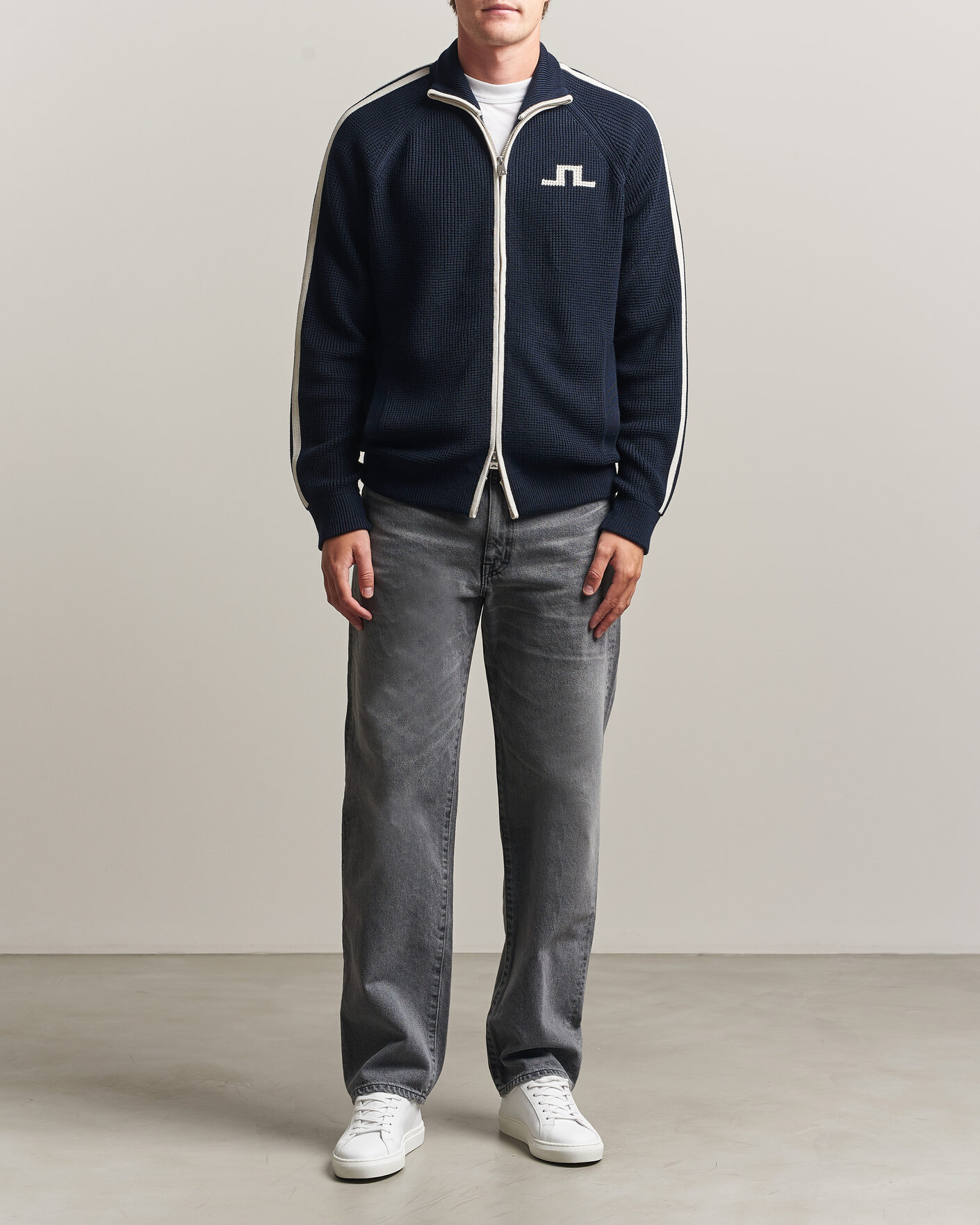 Men | Sweaters & Knitwear | J.Lindeberg | Craig Knitted Full Zip JL Navy