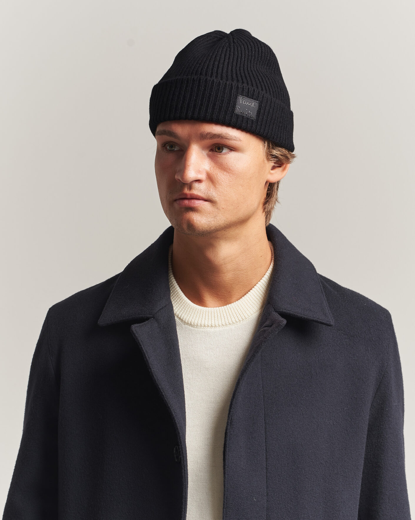 Men | Beanies | Paul Smith | Cashmere Beanie Black