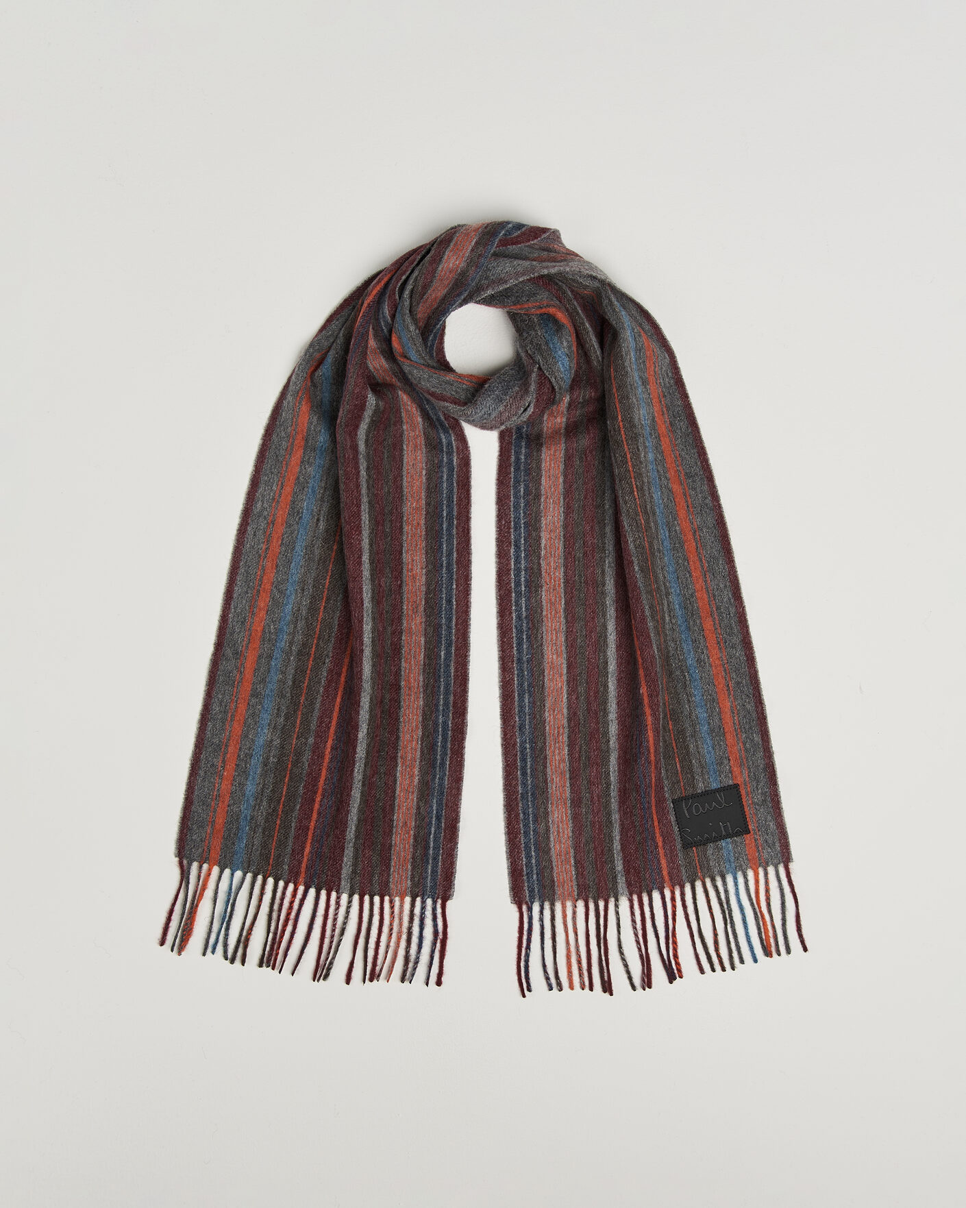 Men | Scarves | Paul Smith | Lambswool Striped Scarf Red