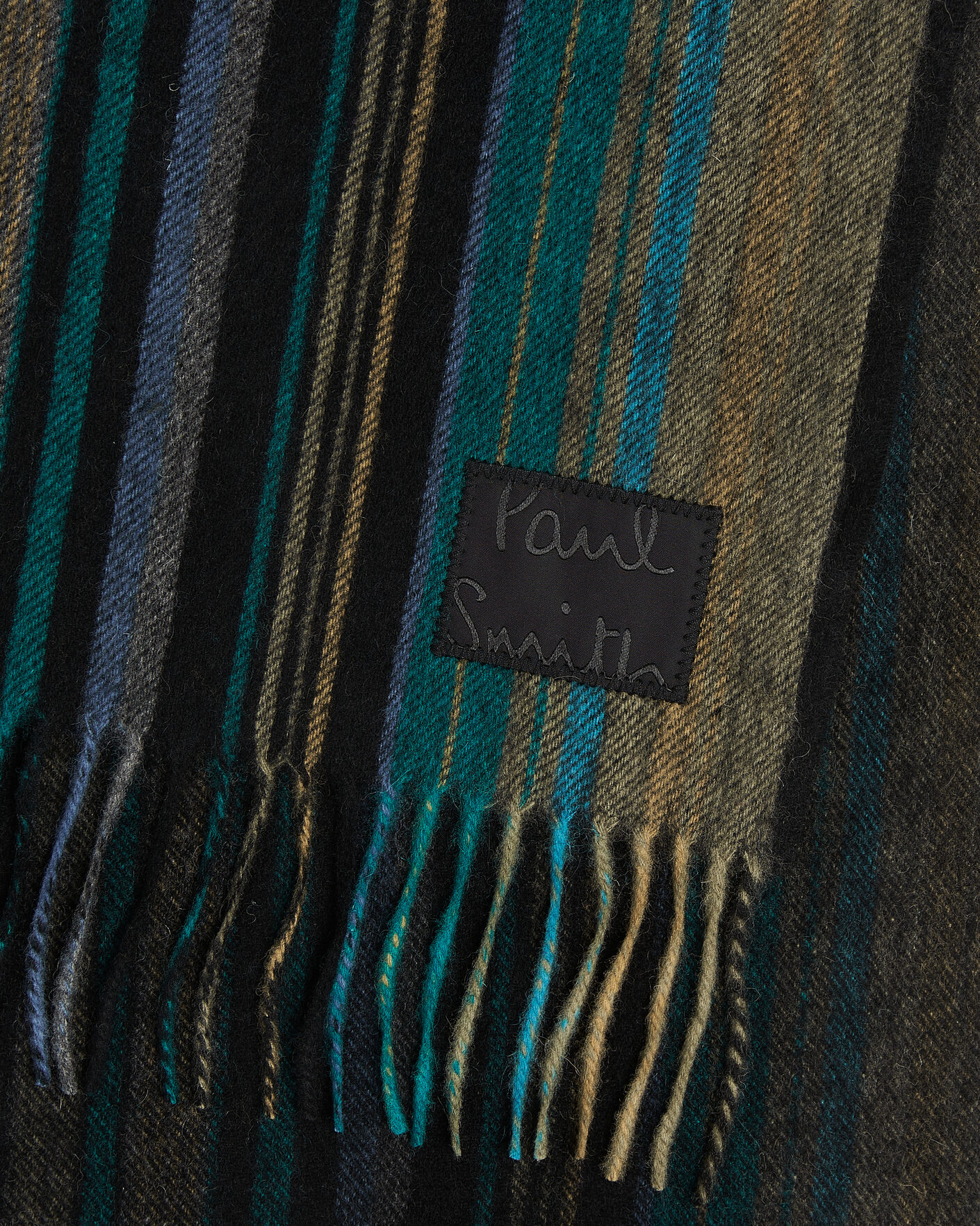 Men | Scarves | Paul Smith | Lambswool Striped Scarf Black
