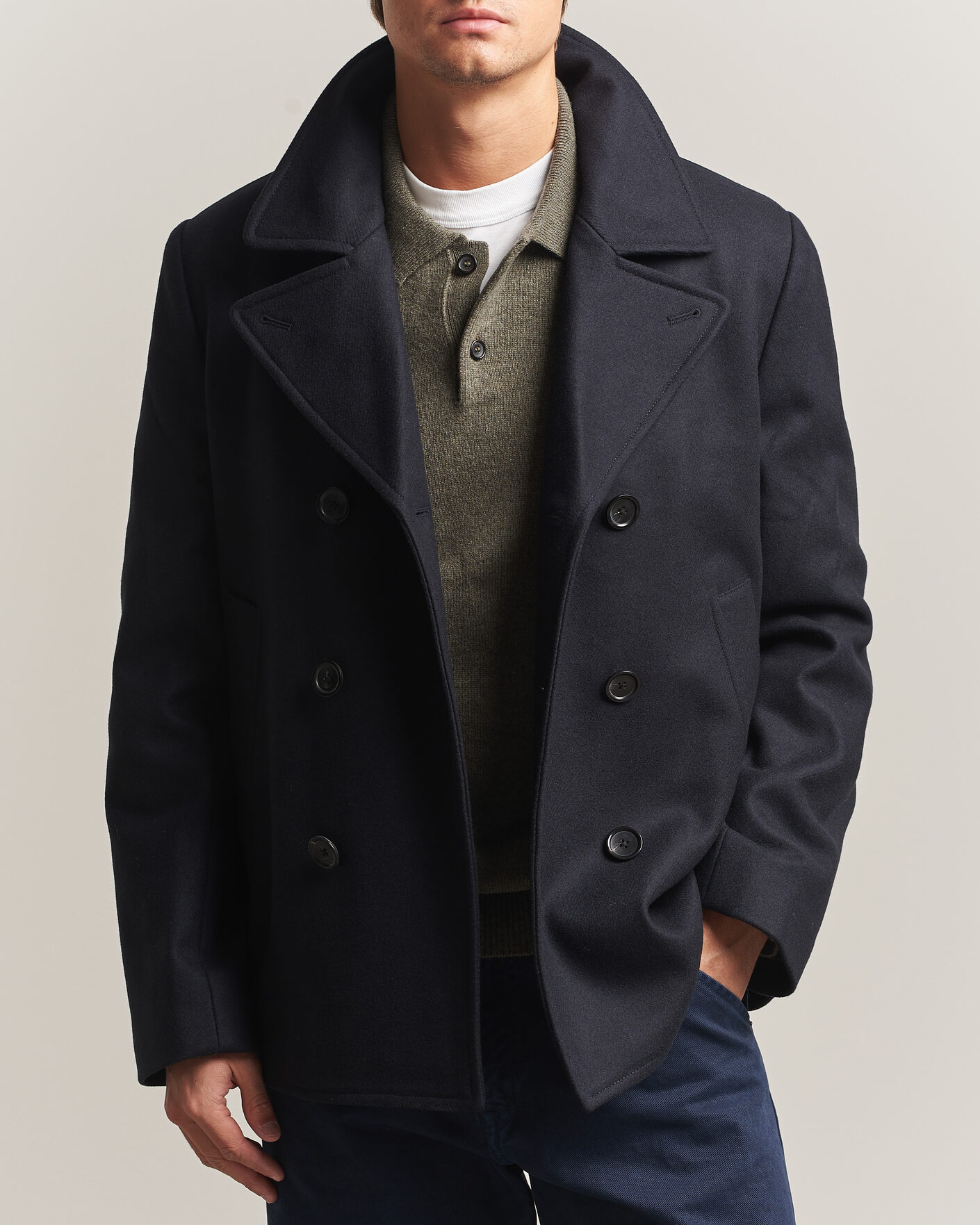 Men | Coats & Jackets | PS Paul Smith | Wool Peacoat Navy