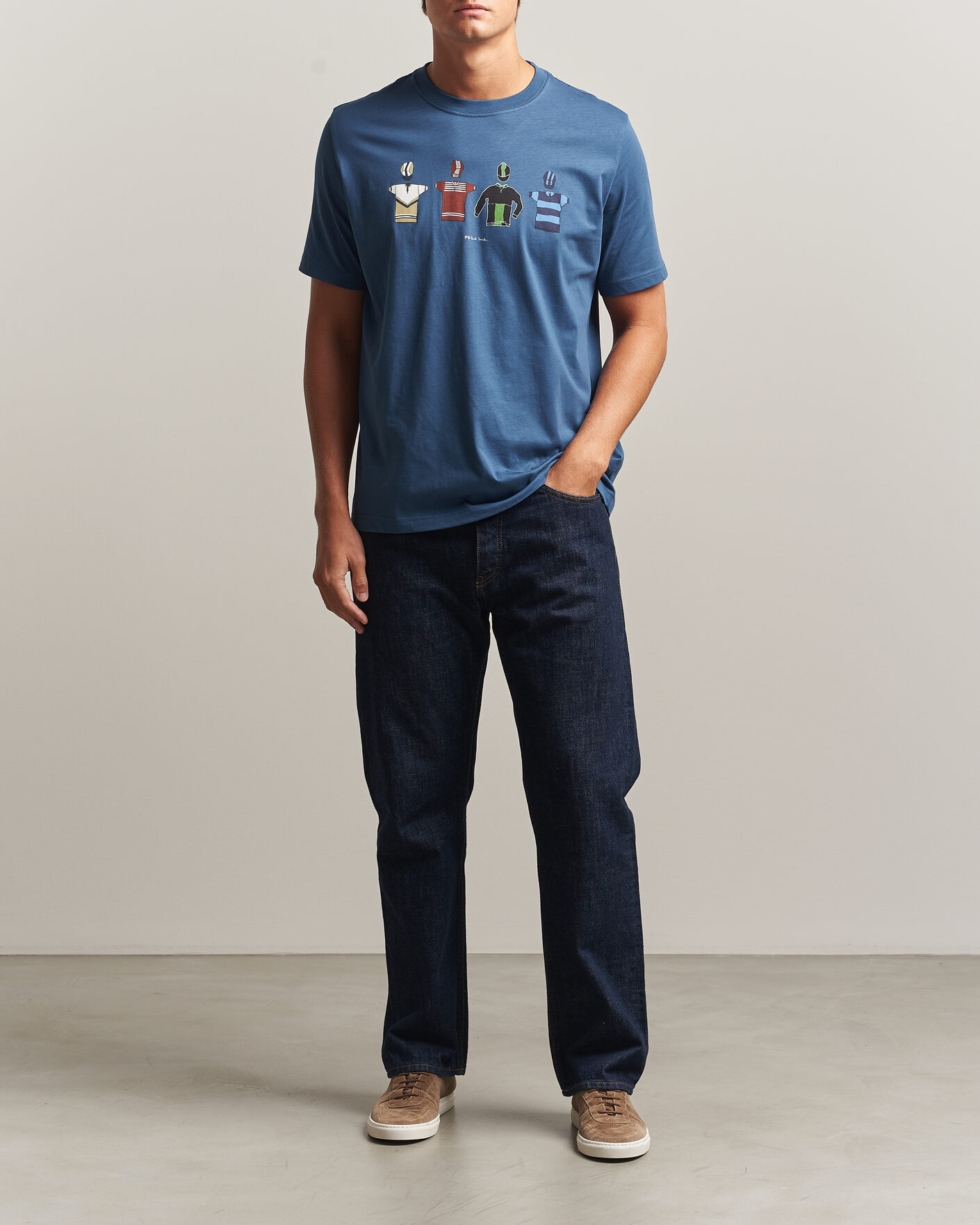 Men | T-Shirts | PS Paul Smith | Cycle Jersey's Crew Neck T-Shirt Blue