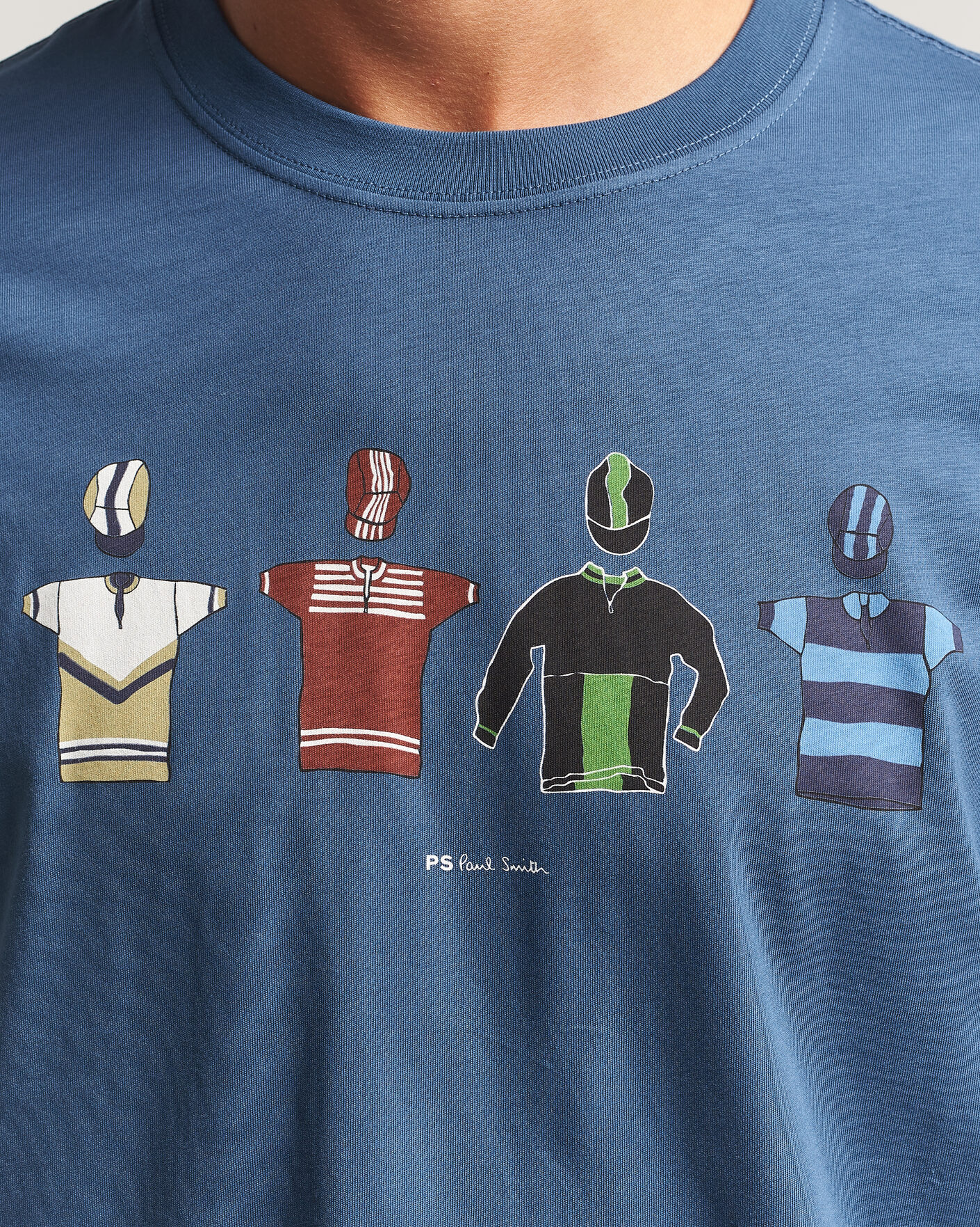 Men | T-Shirts | PS Paul Smith | Cycle Jersey's Crew Neck T-Shirt Blue