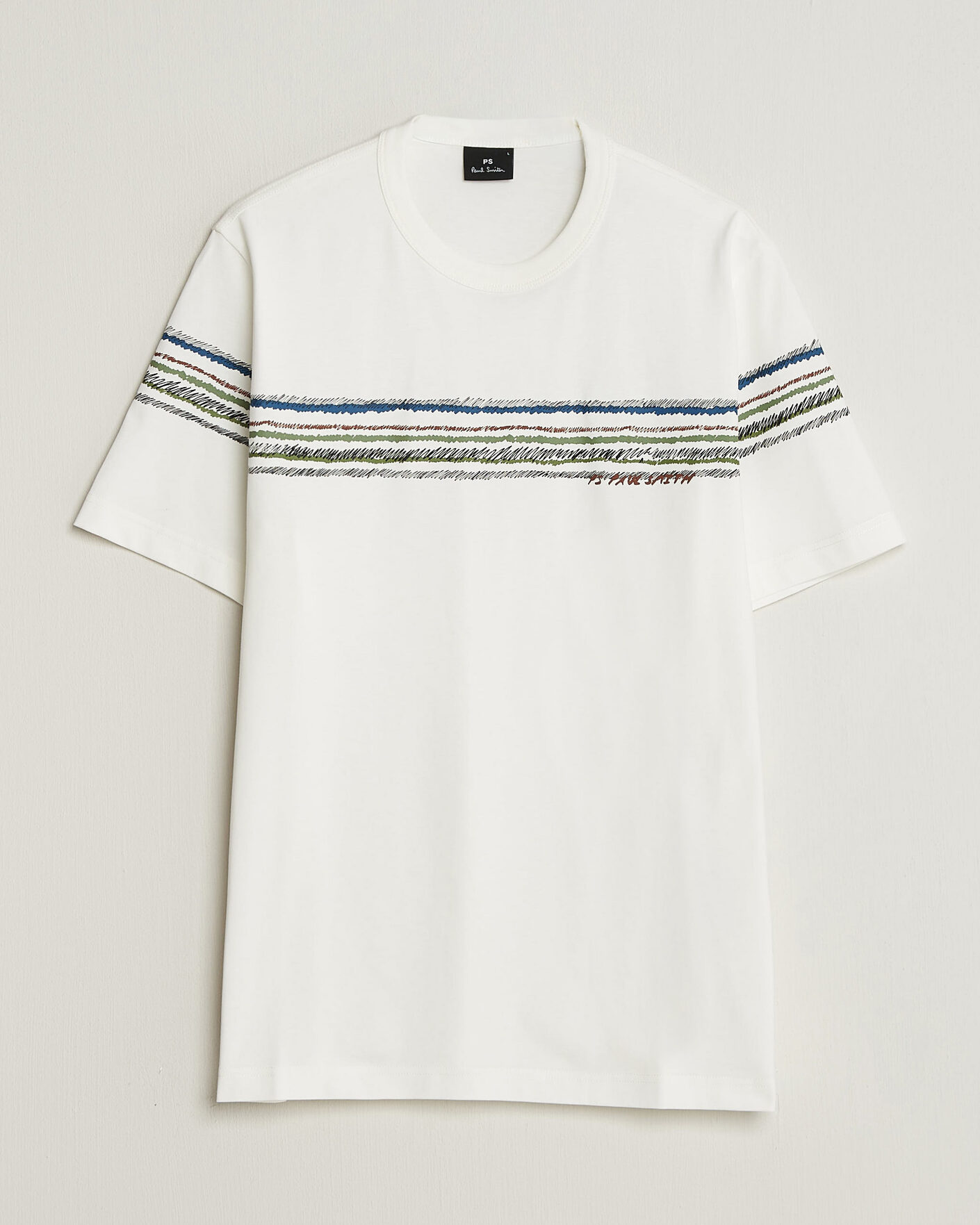 Men | T-Shirts | PS Paul Smith | Stripes Crew Neck T-Shirt White