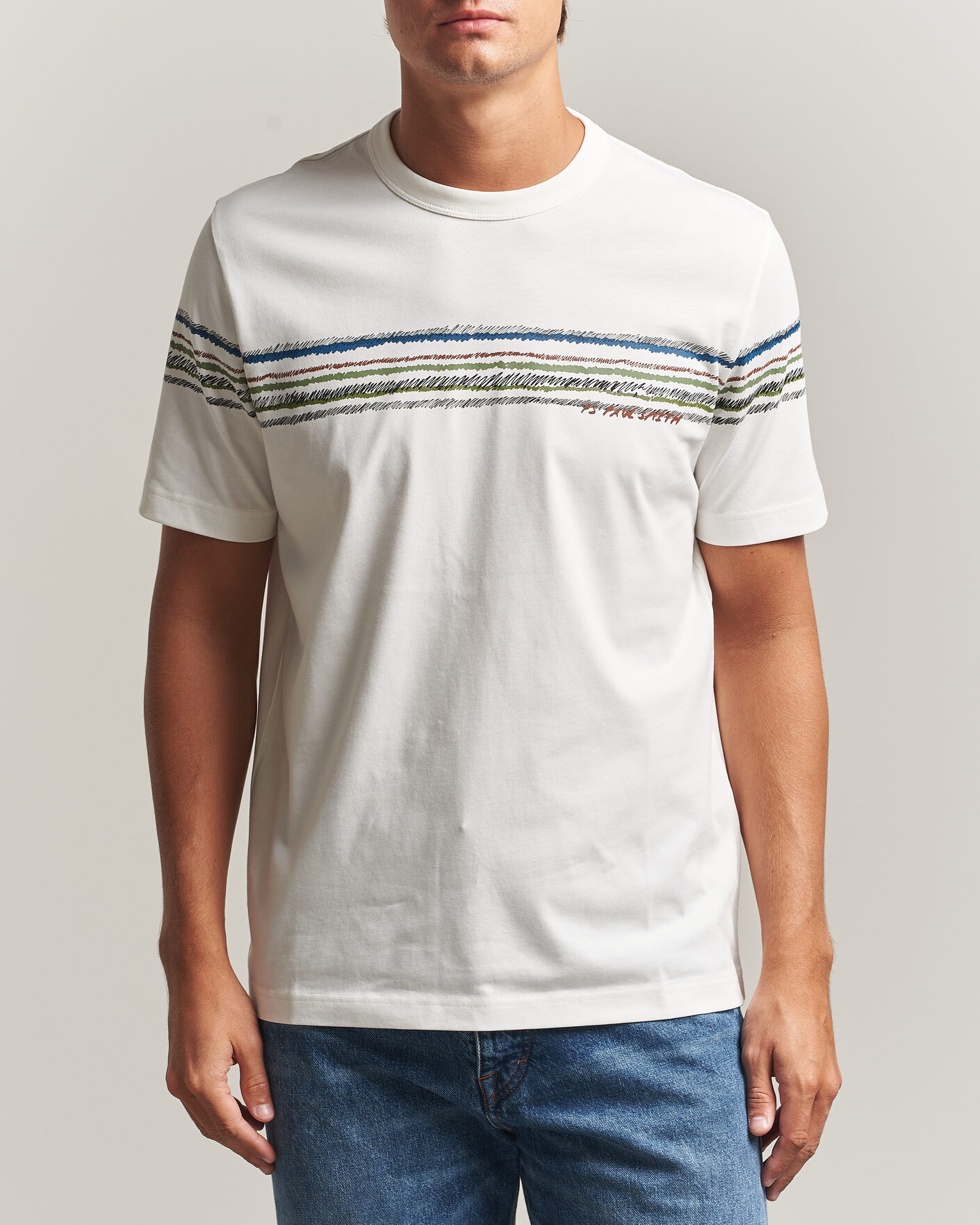 Men | T-Shirts | PS Paul Smith | Stripes Crew Neck T-Shirt White