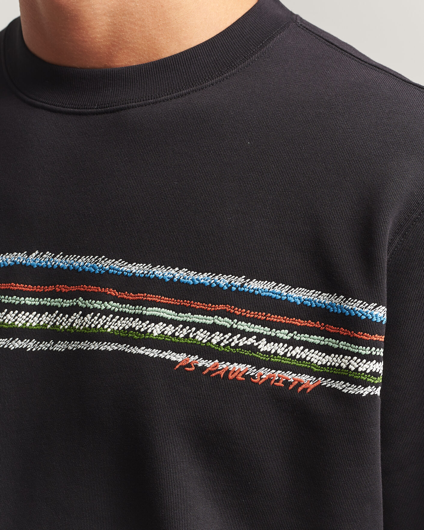 Men | Sweaters & Knitwear | PS Paul Smith | Stripes Crew Neck Sweatshirt Black
