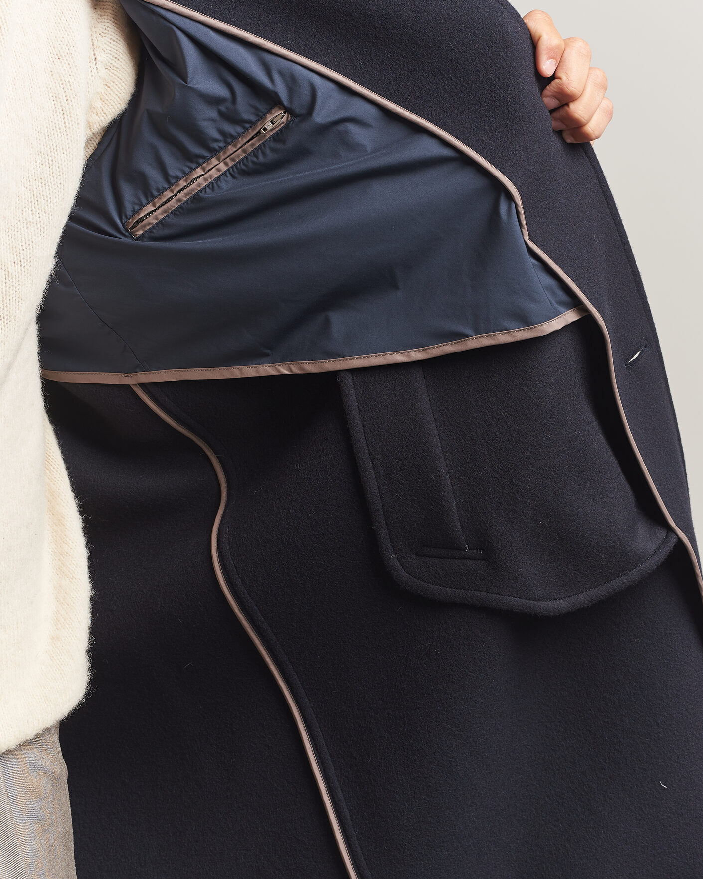 Men | Coats & Jackets | Herno | Raglan Wool Coat Navy