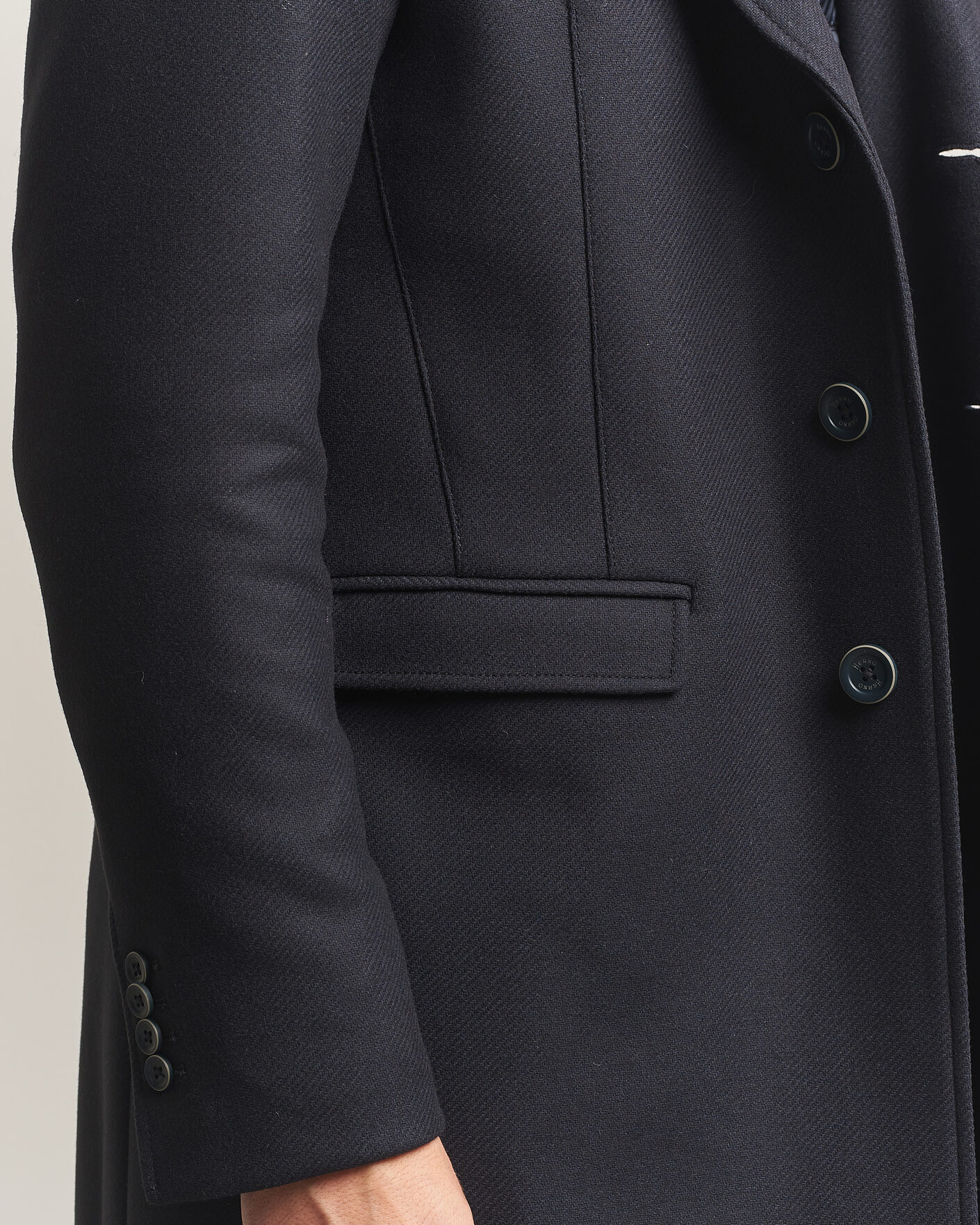 Men | Coats & Jackets | Herno | Wool Zip Coat Navy
