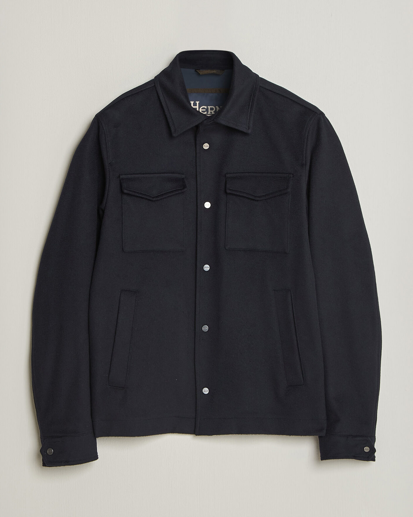 Men | Coats & Jackets | Herno | Cashmere Overshirt Navy