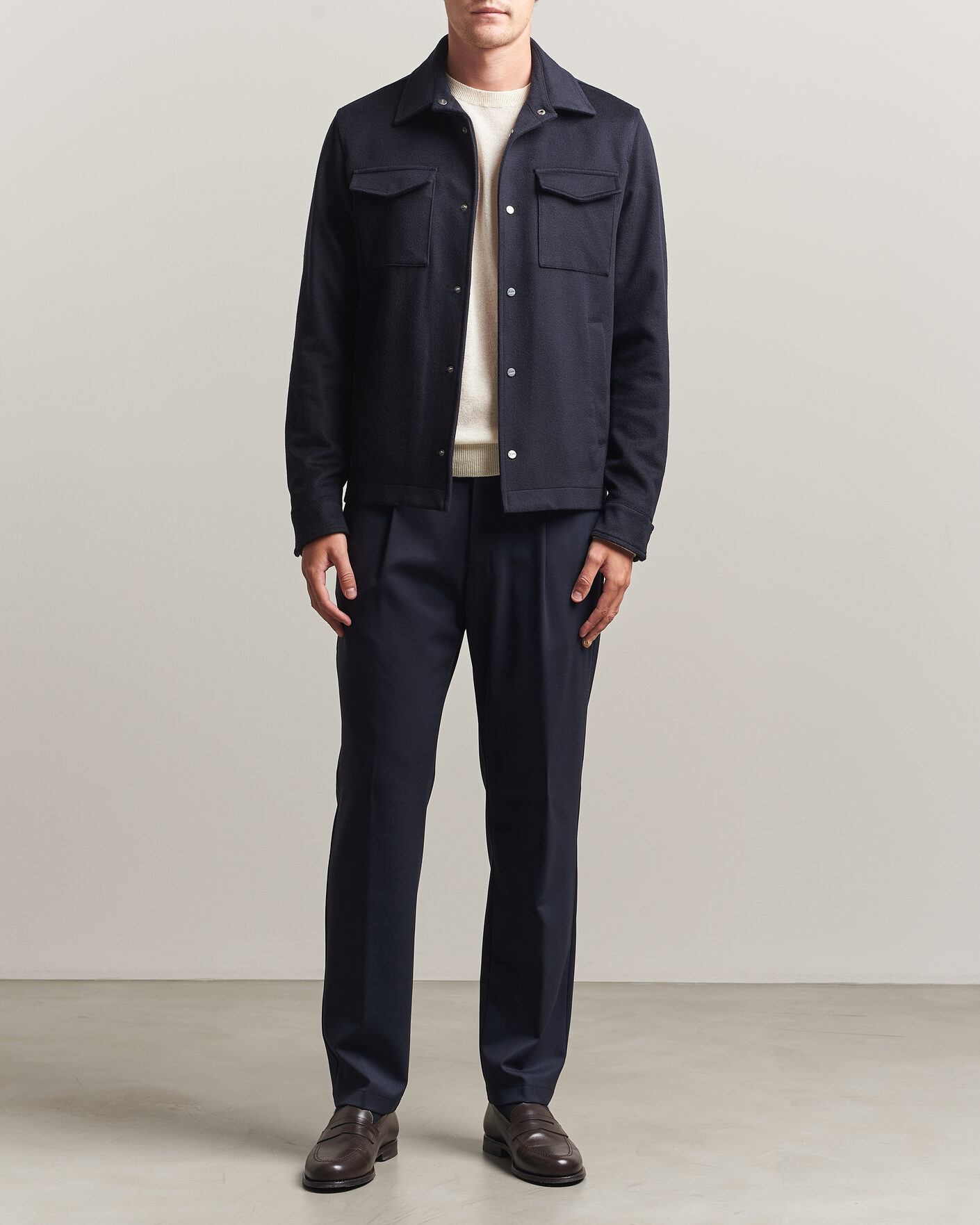 Men | Coats & Jackets | Herno | Cashmere Overshirt Navy