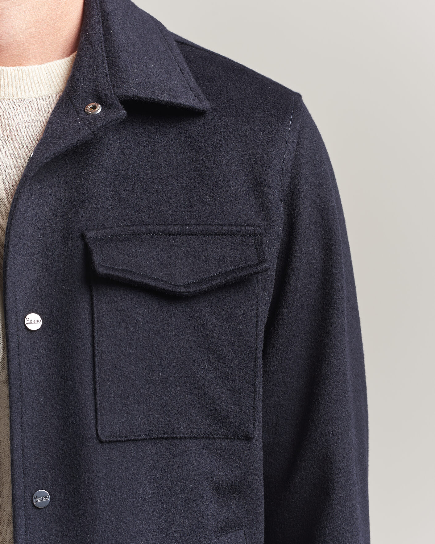 Men | Coats & Jackets | Herno | Cashmere Overshirt Navy