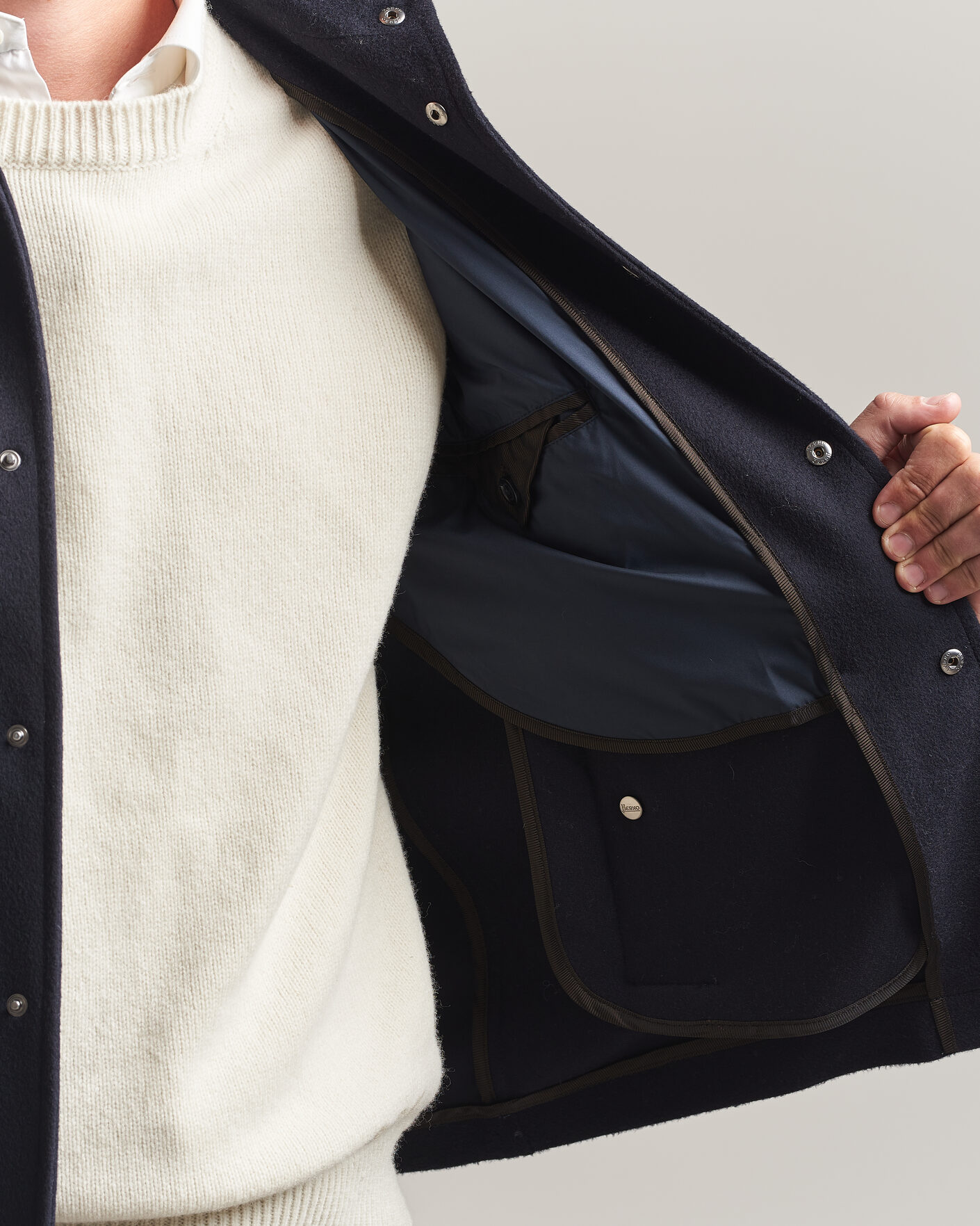 Men | Coats & Jackets | Herno | Cashmere Overshirt Navy