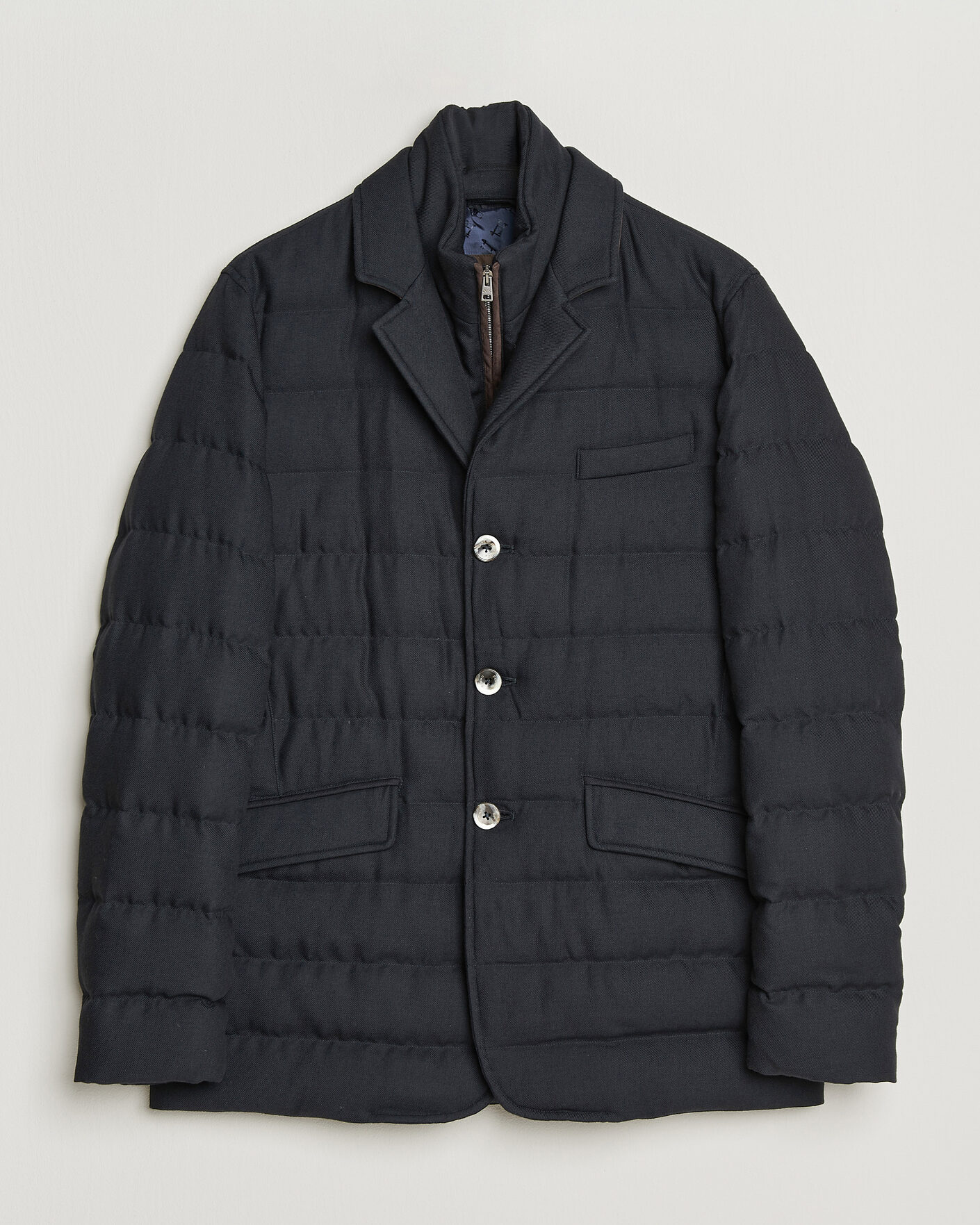 Men | Coats & Jackets | Herno | Flannel Down Blazer Navy