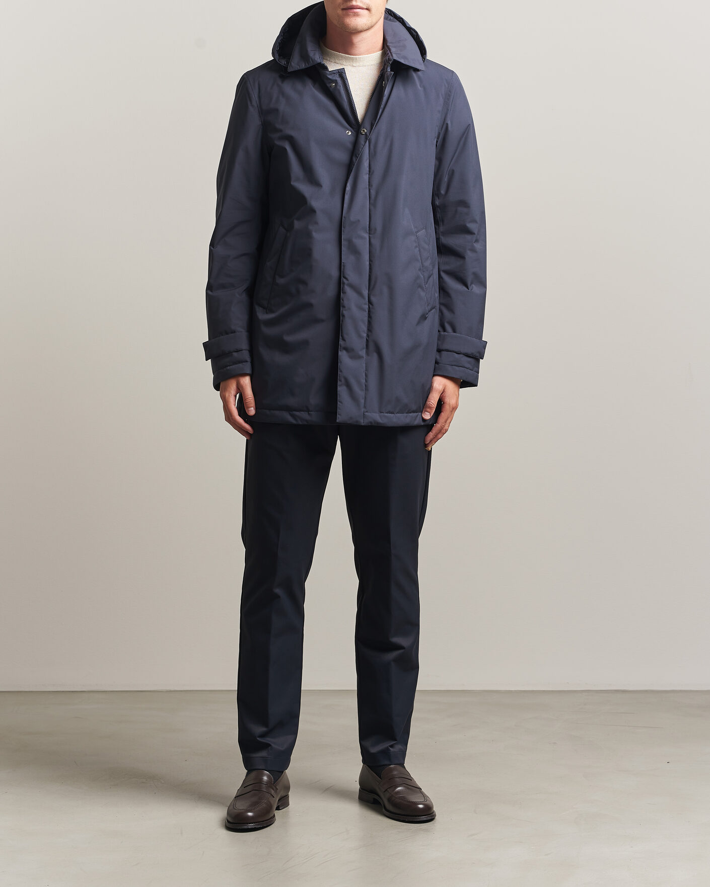 Men | Coats & Jackets | Herno | Waterproof Nylon Coat Navy