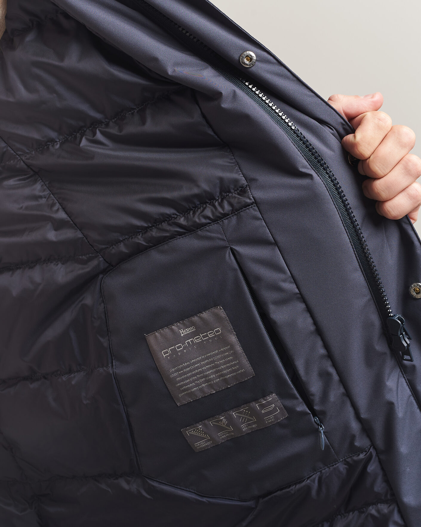 Men | Coats & Jackets | Herno | Waterproof Nylon Coat Navy