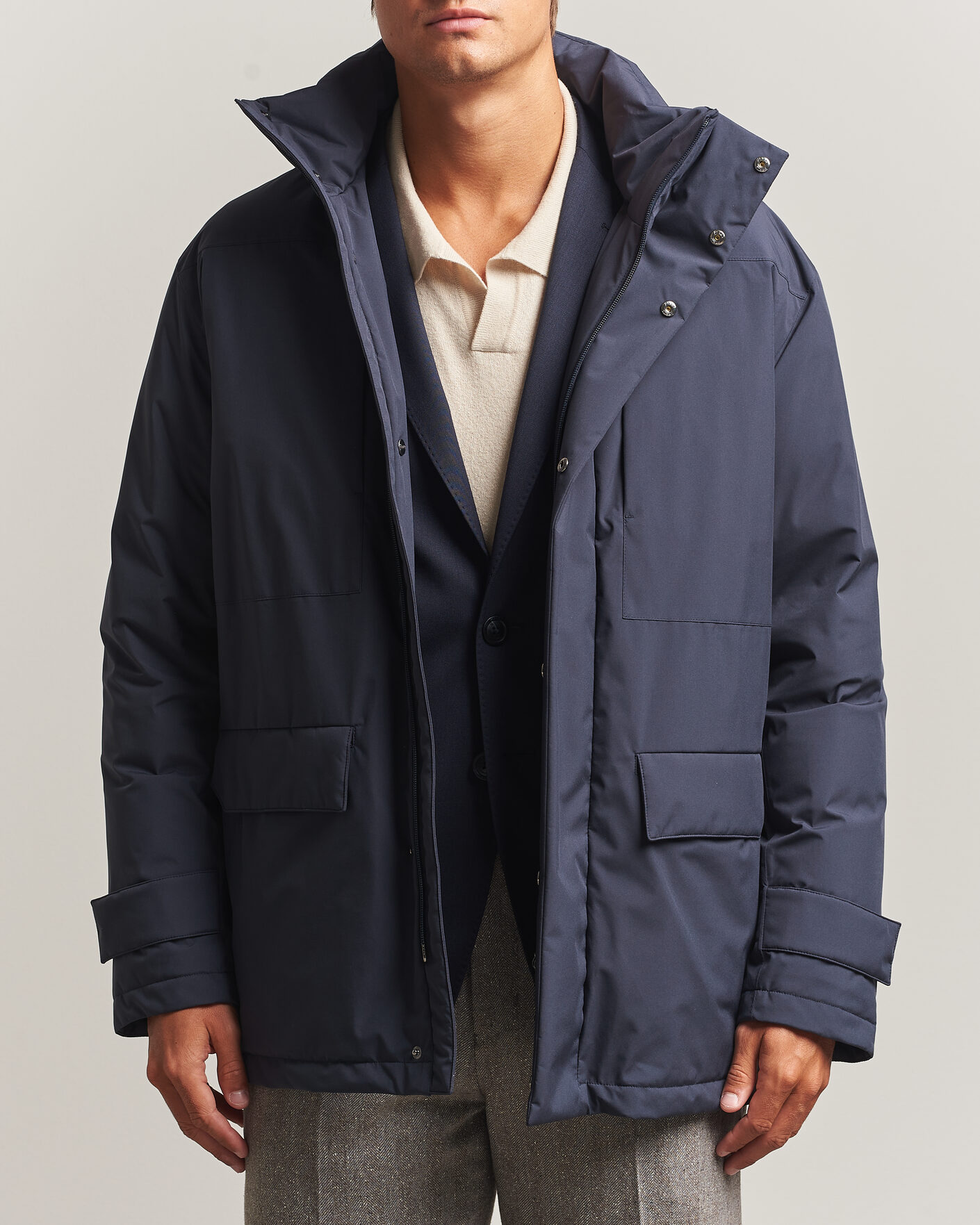 Men | Coats & Jackets | Herno | Waterproof Down Coat Navy