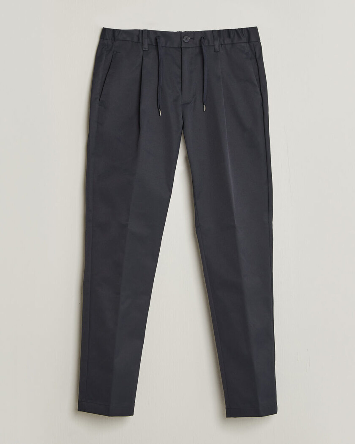Men | Trousers | Herno | Pleated Technical Cotton Trousers Navy