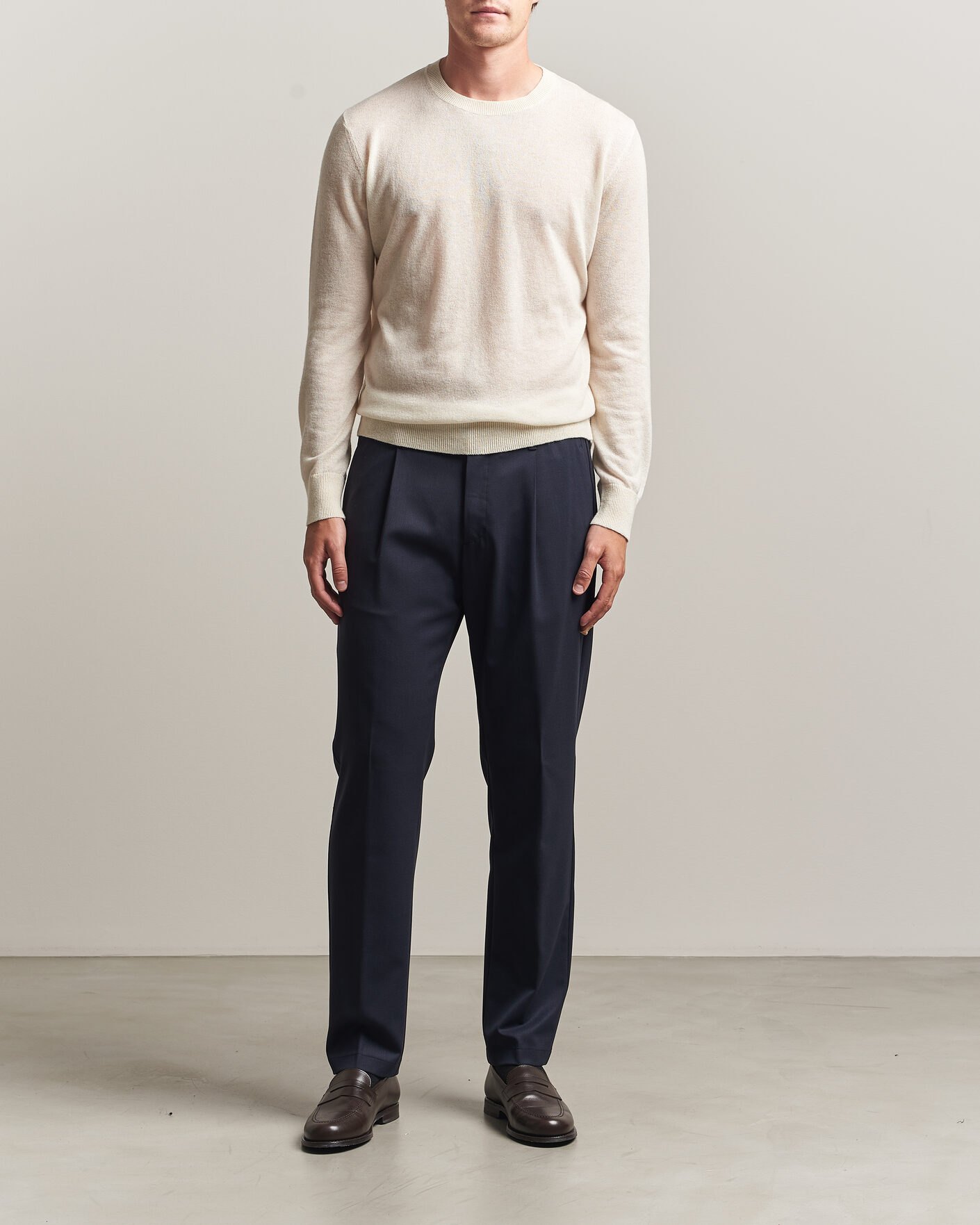 Men | Trousers | Herno | Pleated Wool Trousers Navy