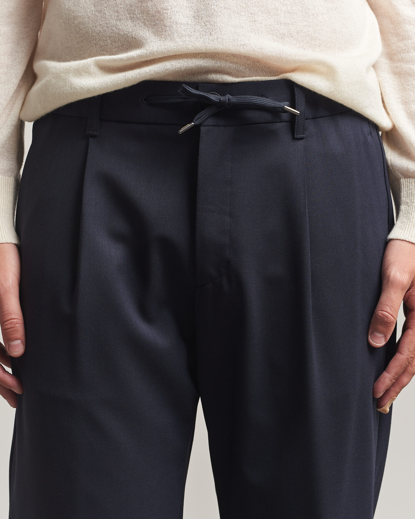 Men | Trousers | Herno | Pleated Wool Trousers Navy