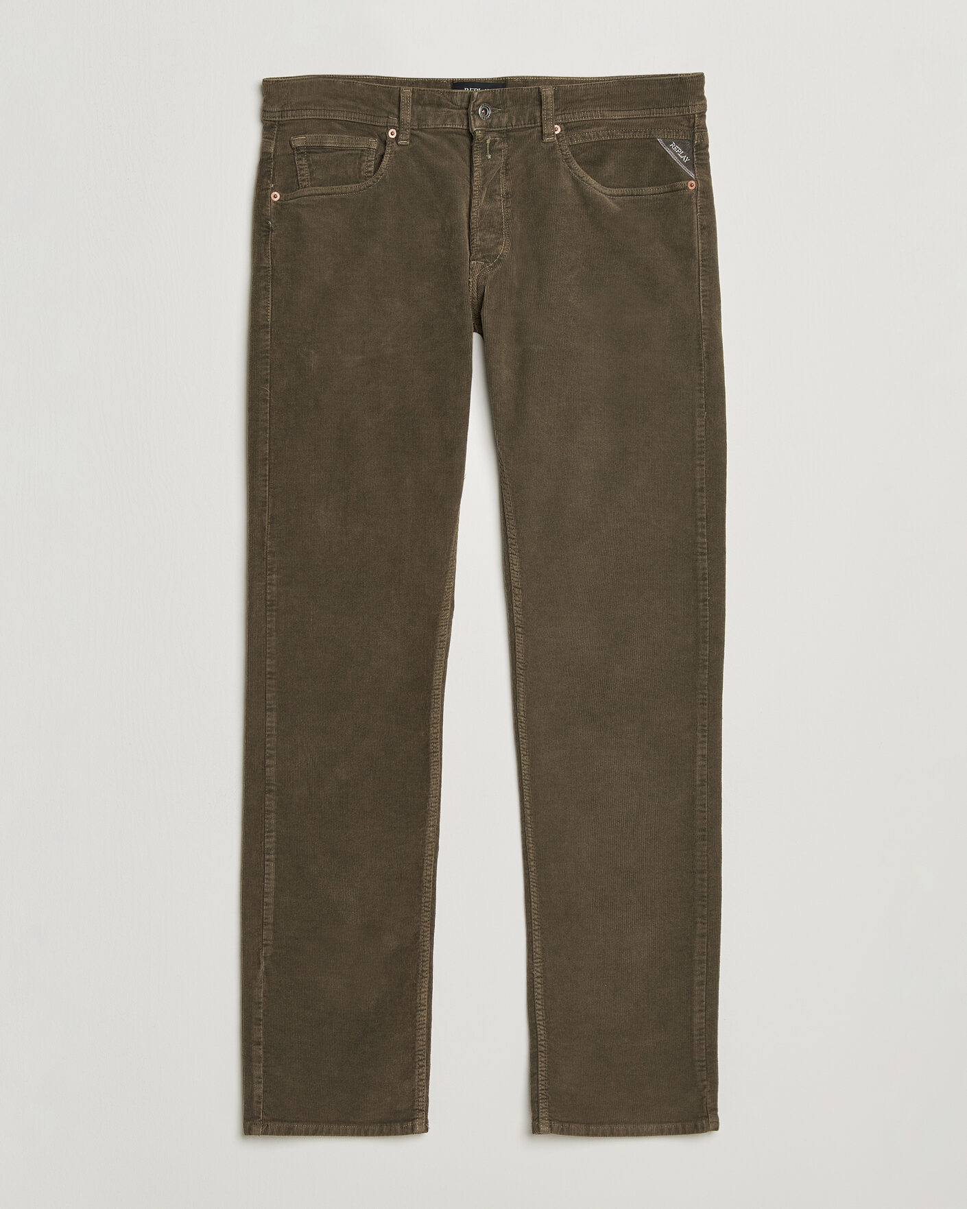 Men | Trousers | Replay | Grover Corduroy 5-Pocket Pants Mud Green