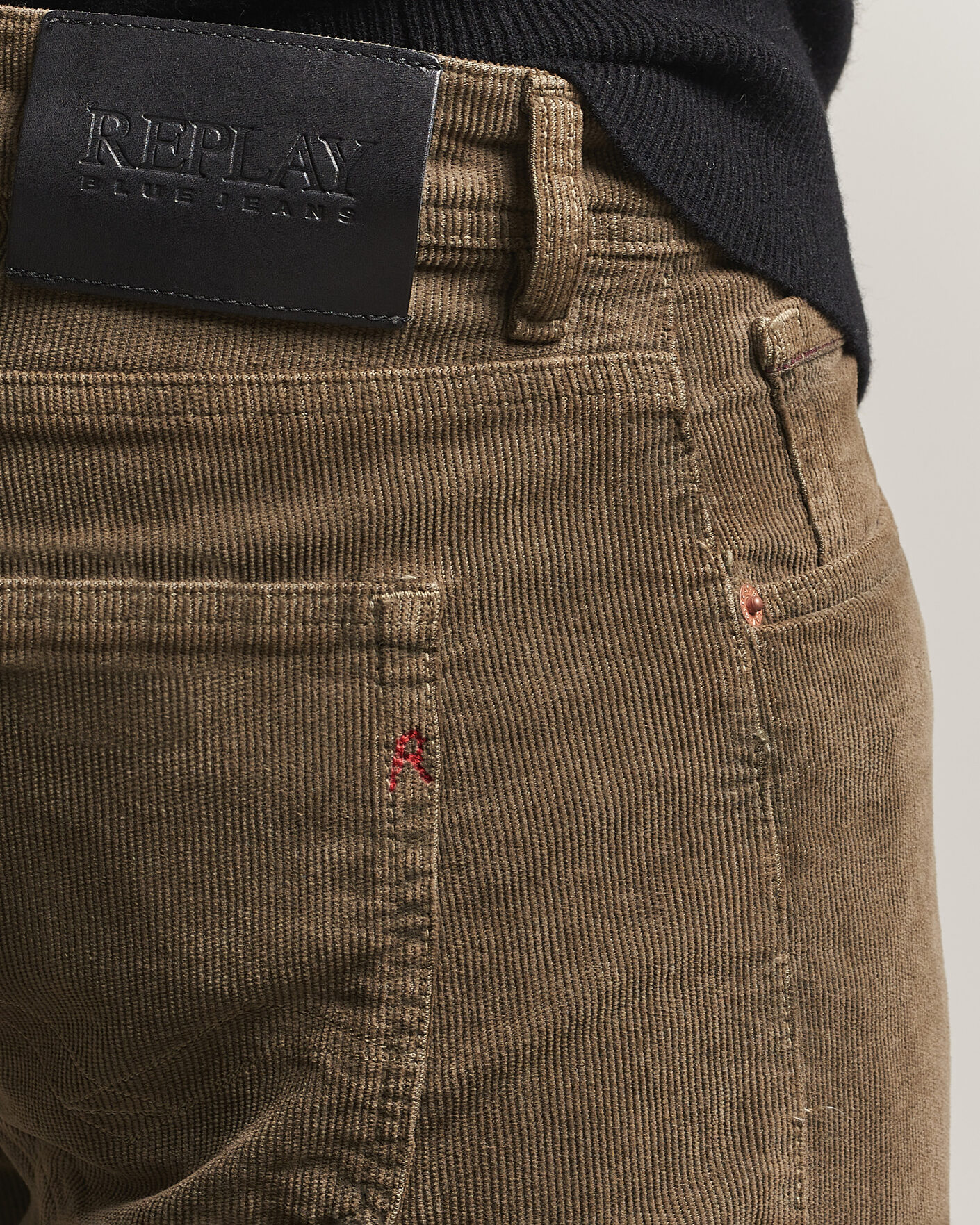 Men | Trousers | Replay | Grover Corduroy 5-Pocket Pants Mud Green