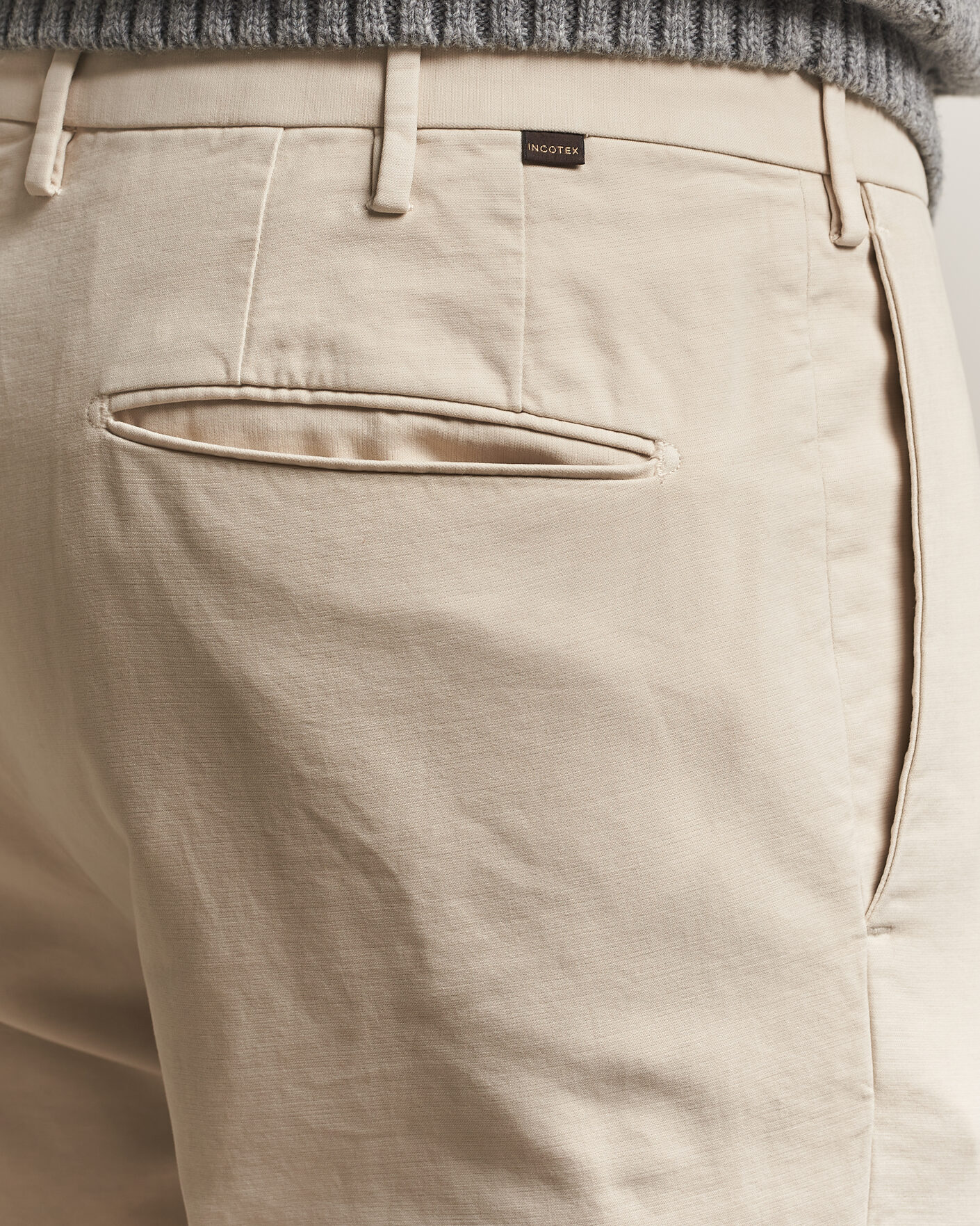 Men | Trousers | Incotex | Slim Fit Soft Cotton Stretch Chinos Off White