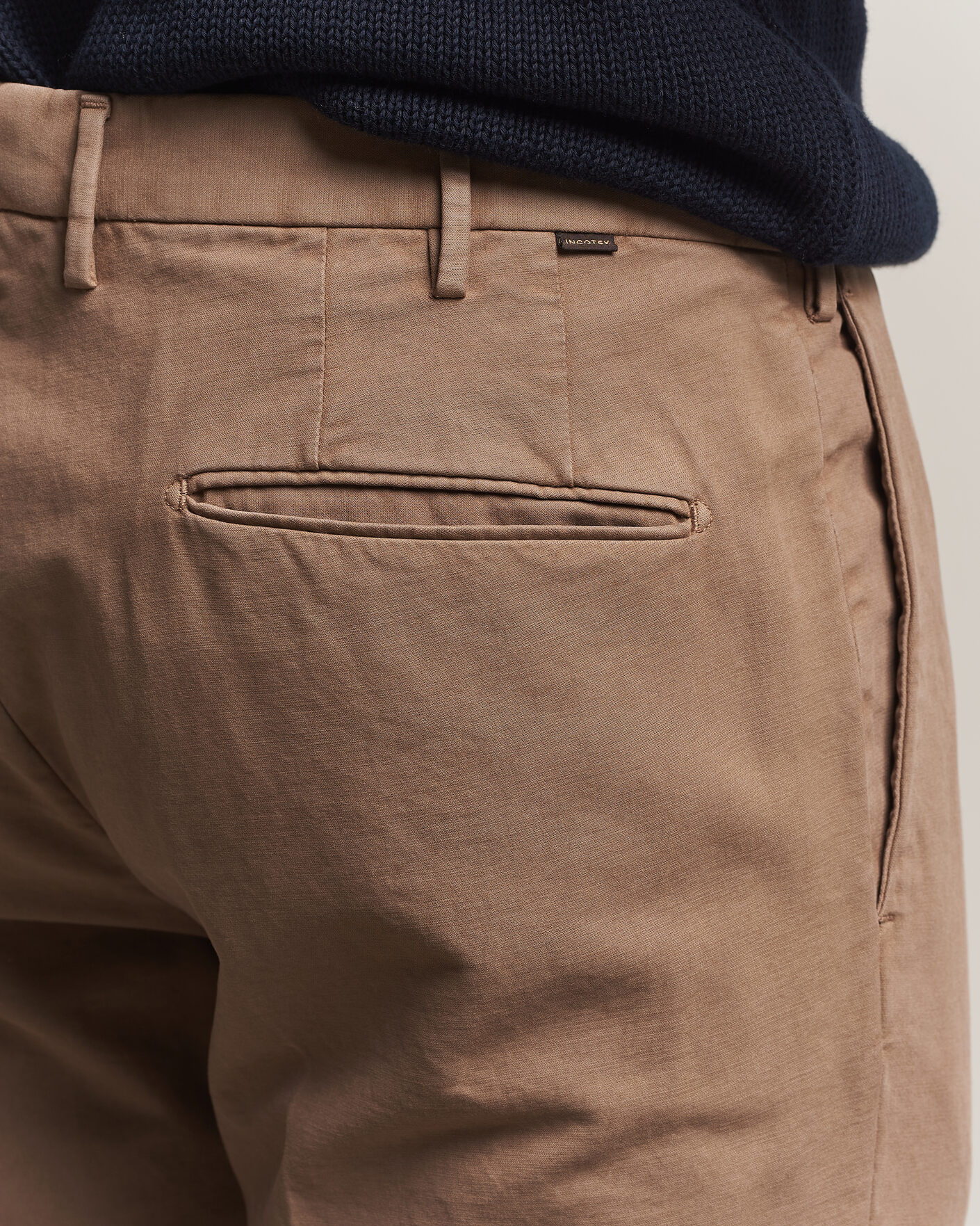 Men | Trousers | Incotex | Slim Fit Soft Cotton Stretch Chinos Taupe
