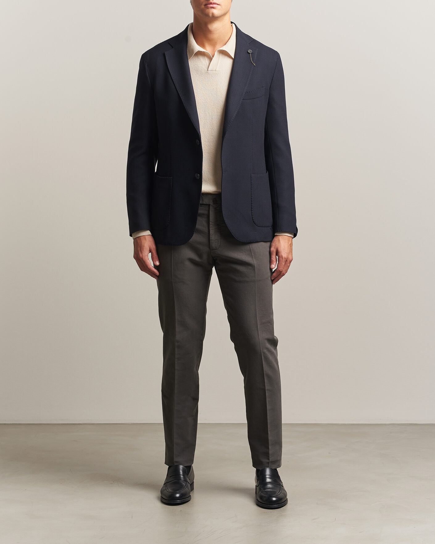 Men | Trousers | Incotex | Slim Fit Soft Cotton Stretch Chinos Dark Grey