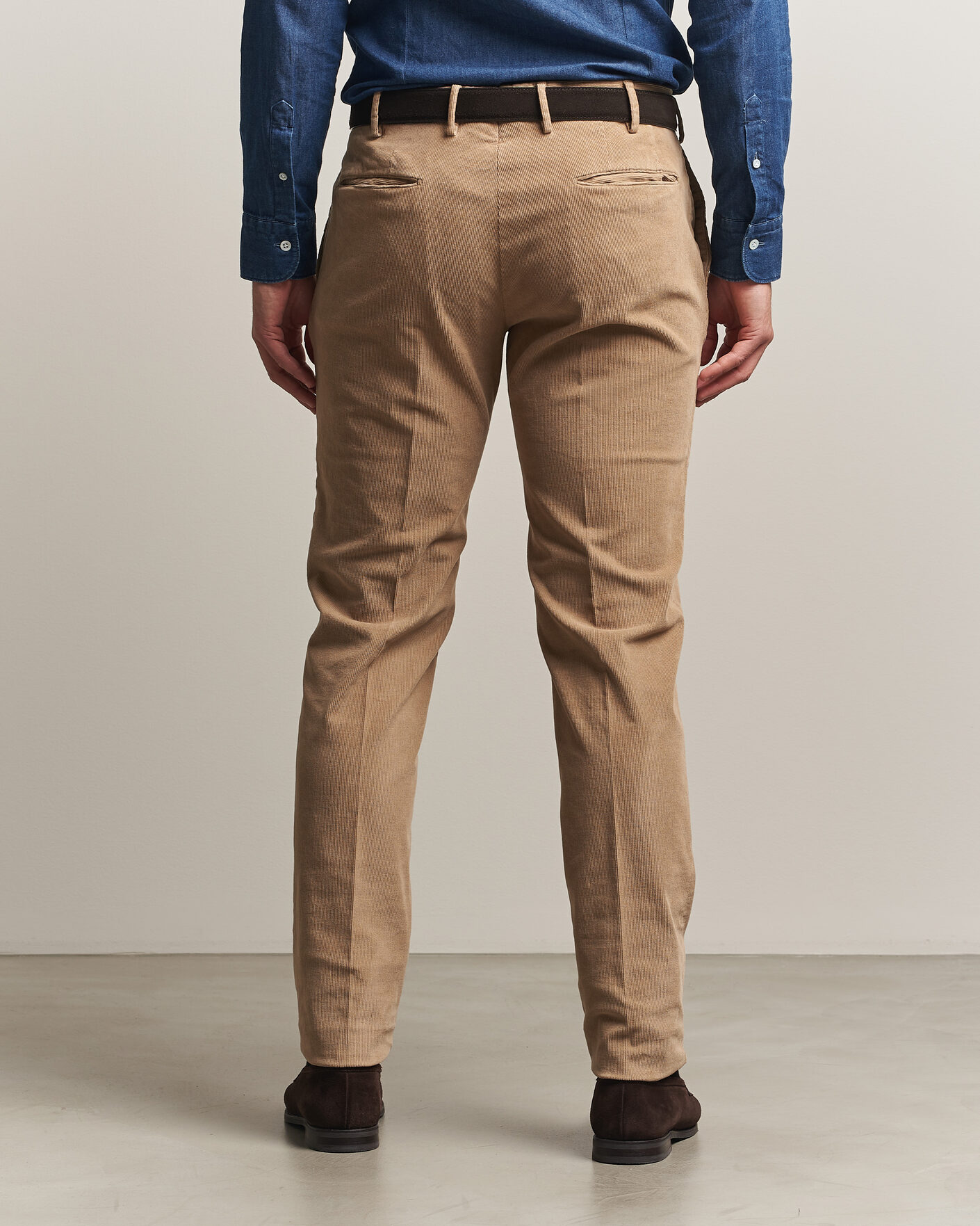 Men | Trousers | Incotex | Slim Fit Baby Corduroy Trousers Beige