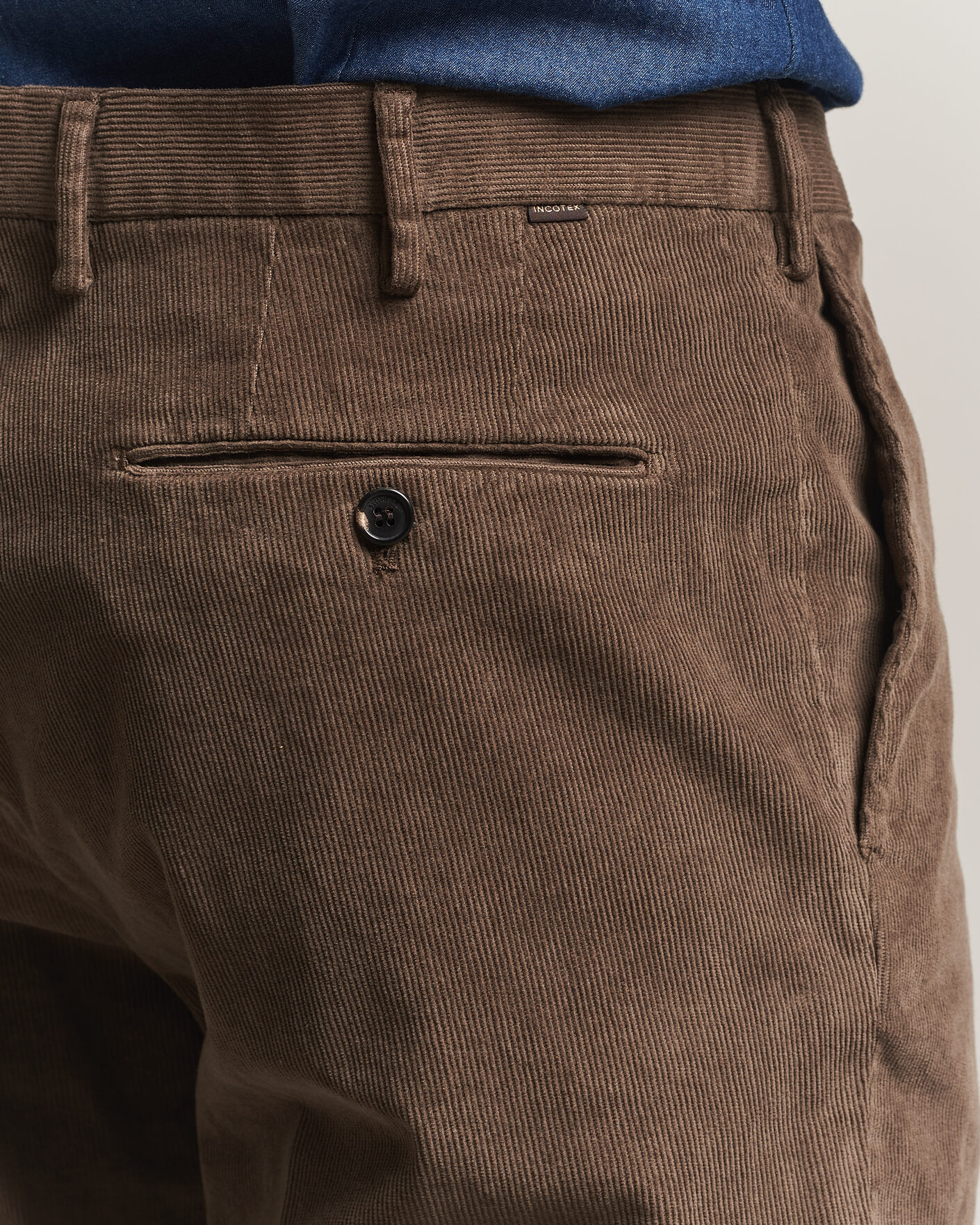 Men | Trousers | Incotex | Regular Fit Baby Corduroy Trousers Taupe