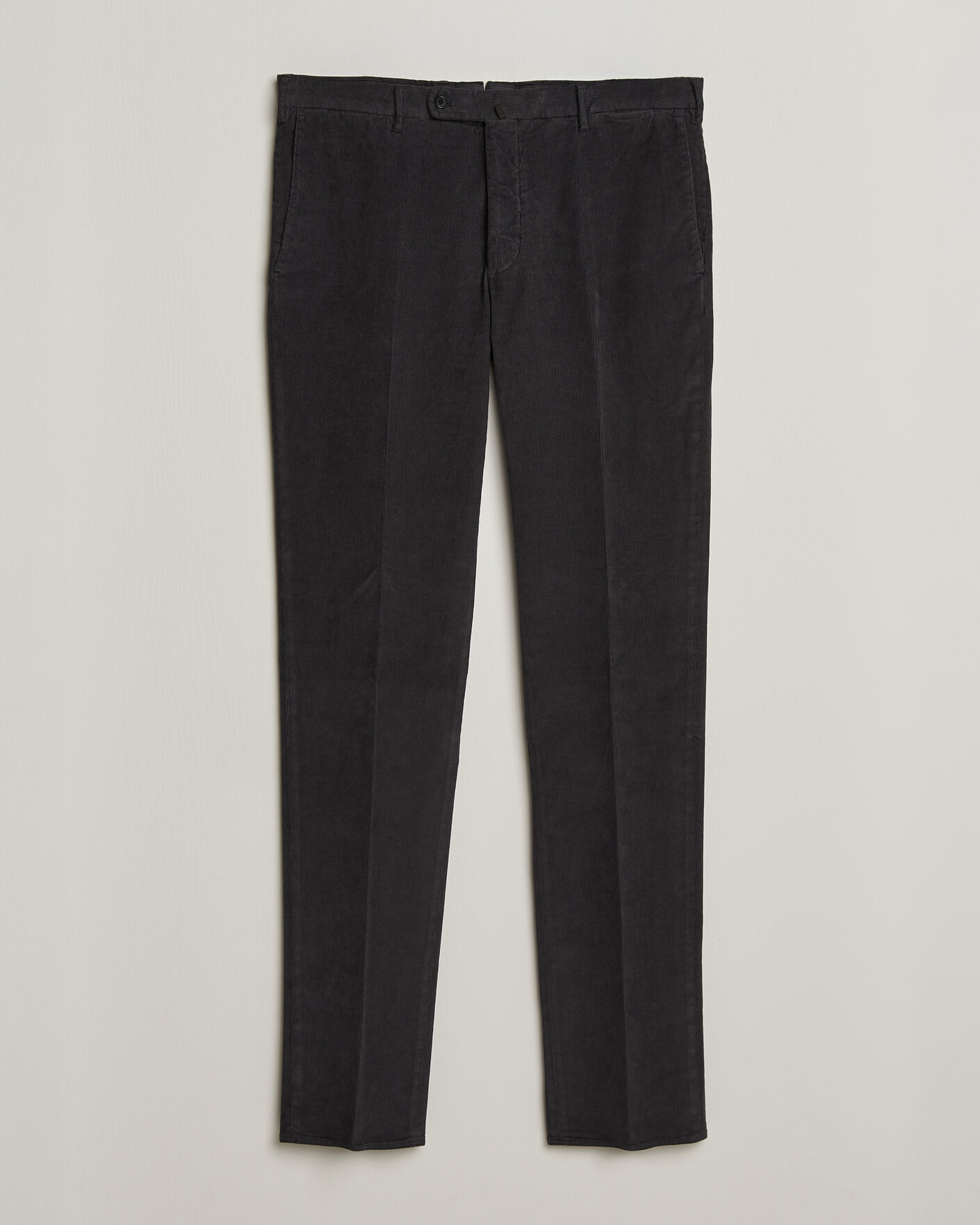 Men | Trousers | Incotex | Regular Fit Baby Corduroy Trousers Dark Grey