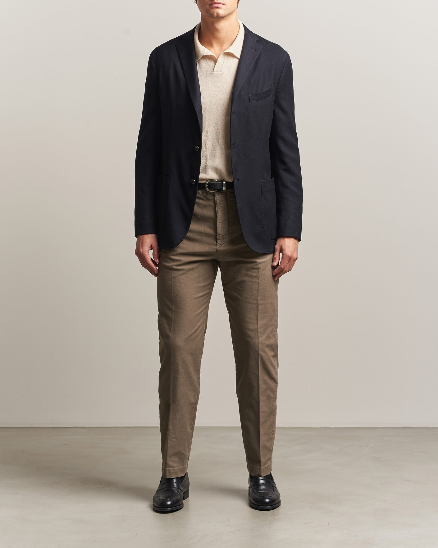 Men | Trousers | Incotex | Regular Fit Garment Dyed Slacks Taupe