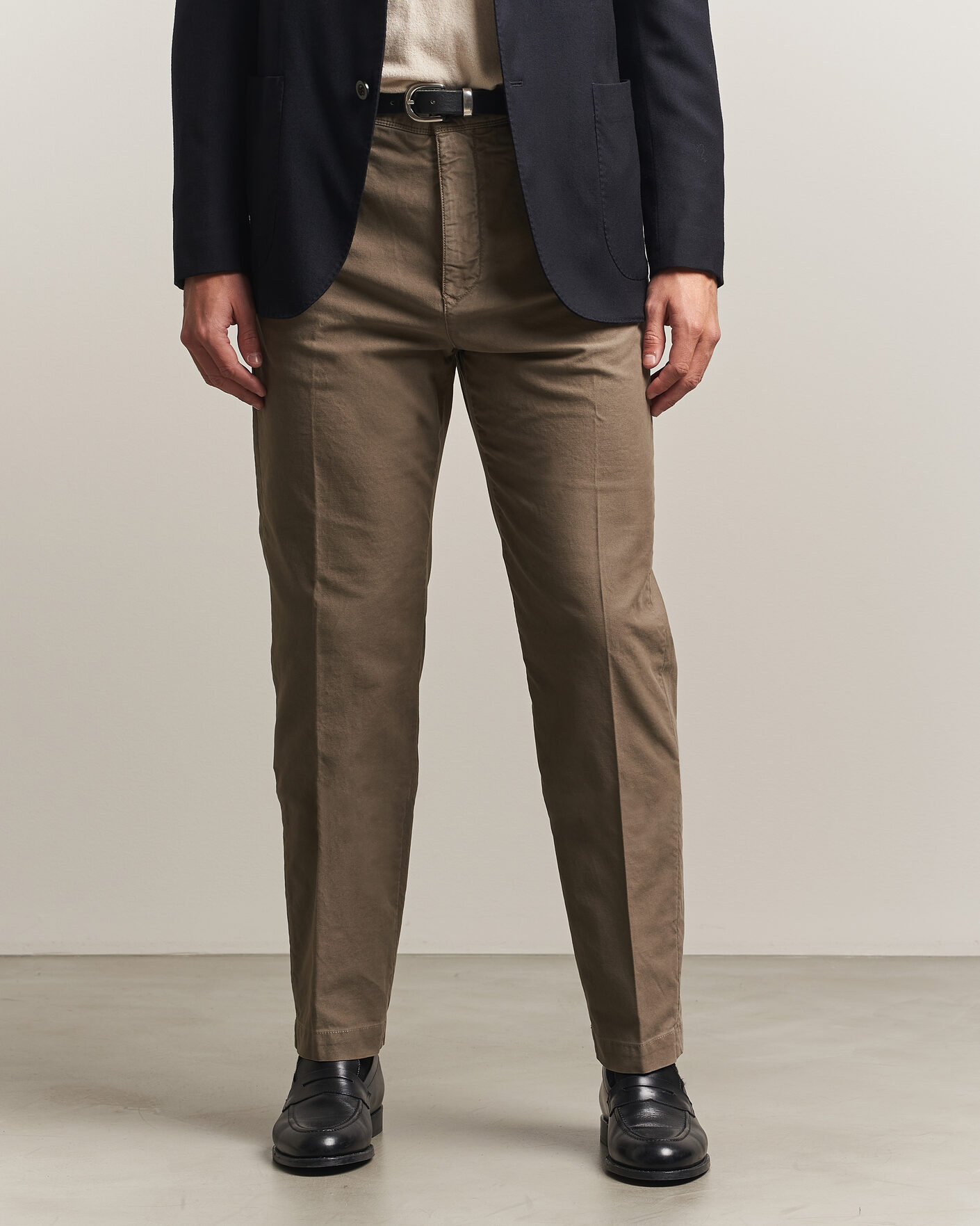 Men | Trousers | Incotex | Regular Fit Garment Dyed Slacks Taupe