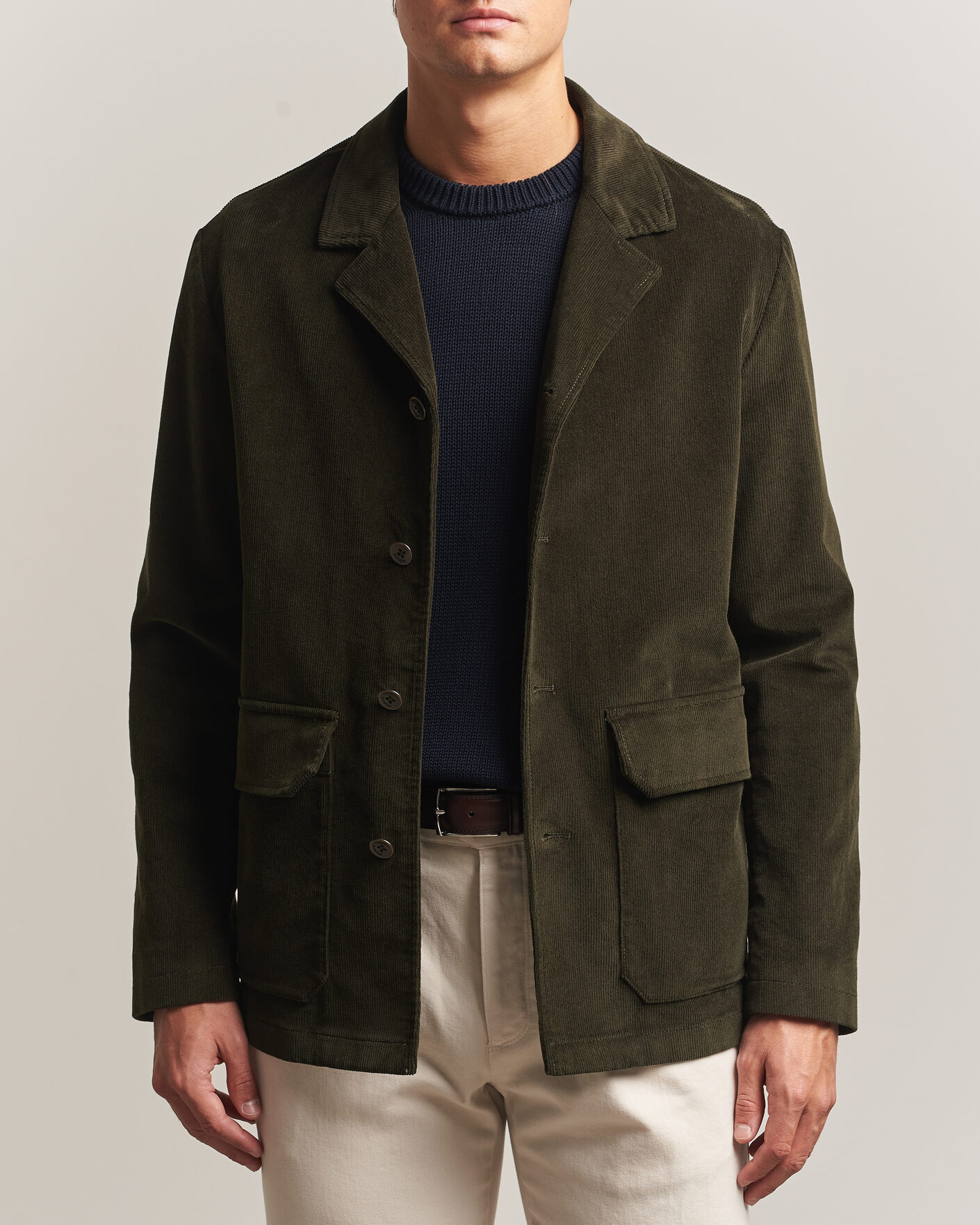 Men | Blazers | Incotex | Corduroy Sports Jacket Forest Green