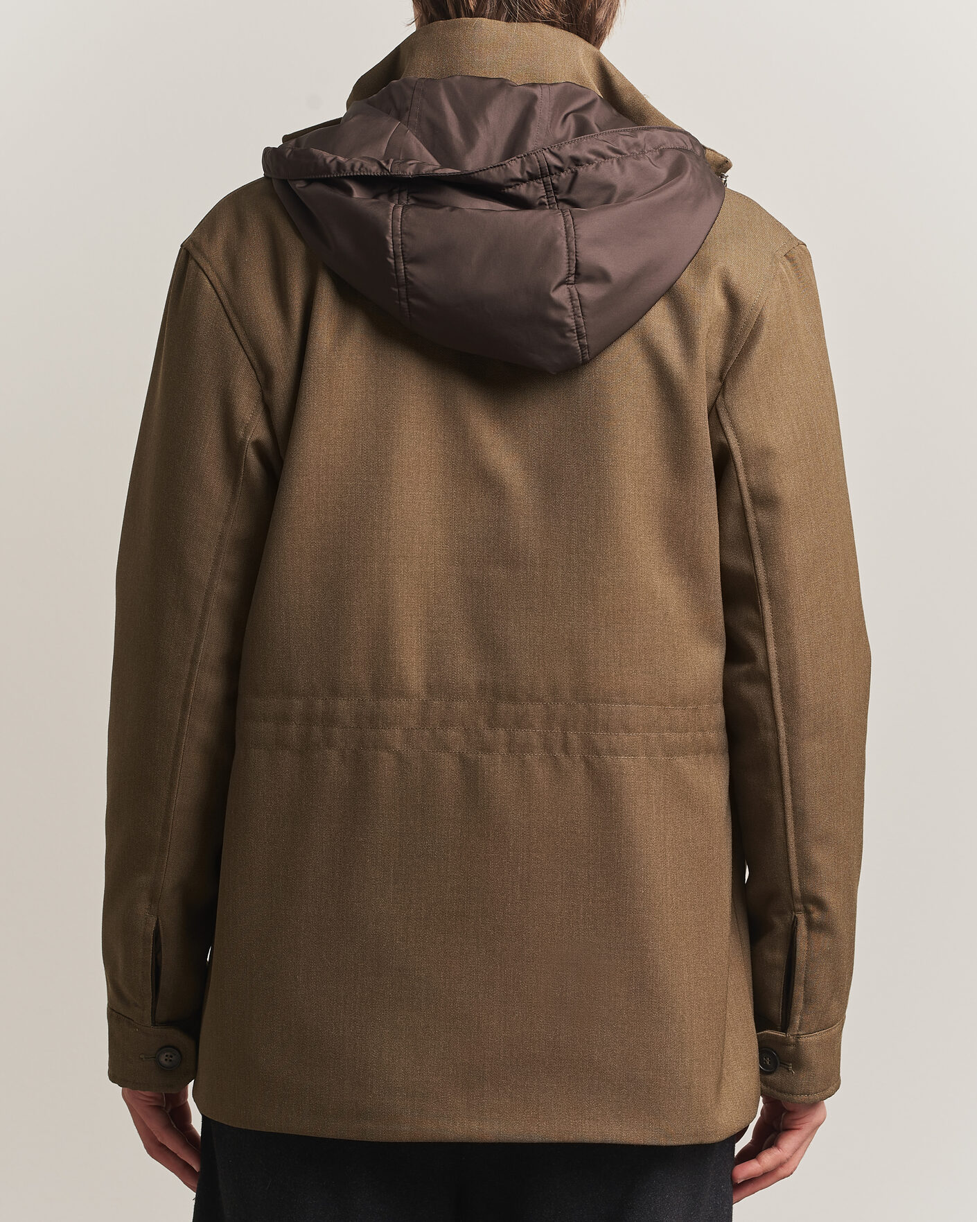 Men | Coats & Jackets | Incotex | Water Repellent Rain Caban Country Green
