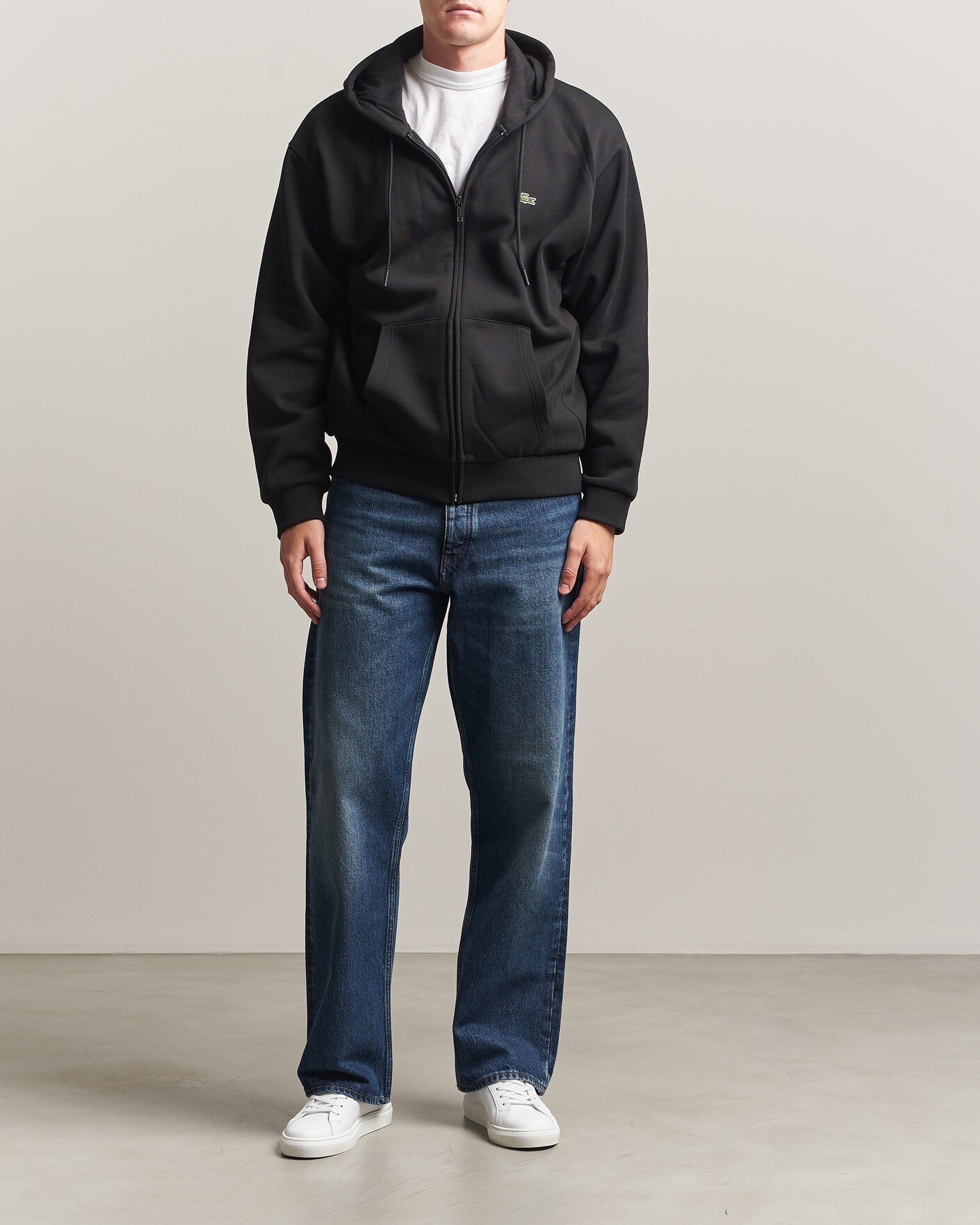Men | Sweaters & Knitwear | Lacoste | Full Zip Hoodie Black