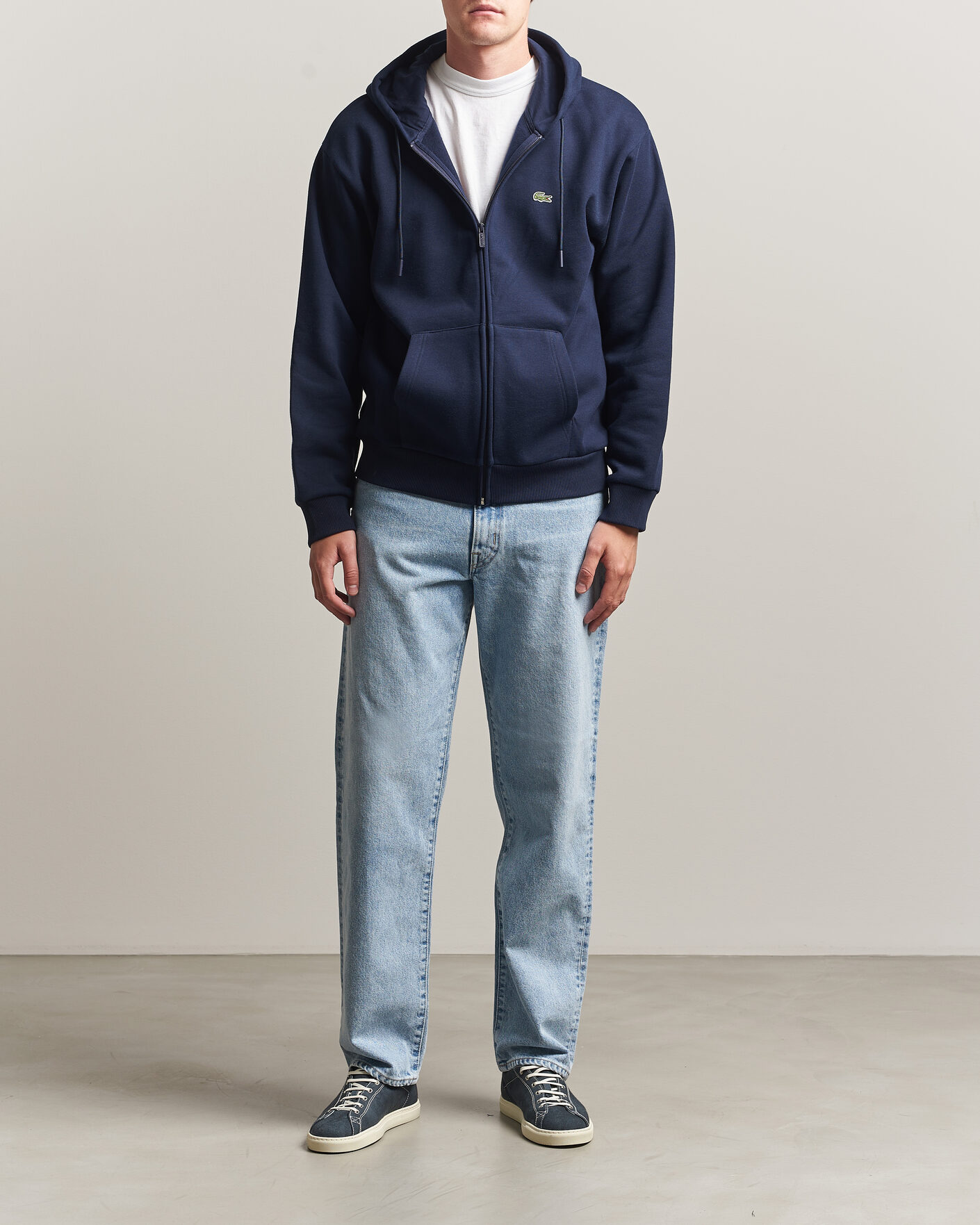 Men | Sweaters & Knitwear | Lacoste | Full Zip Hoodie Navy Blue