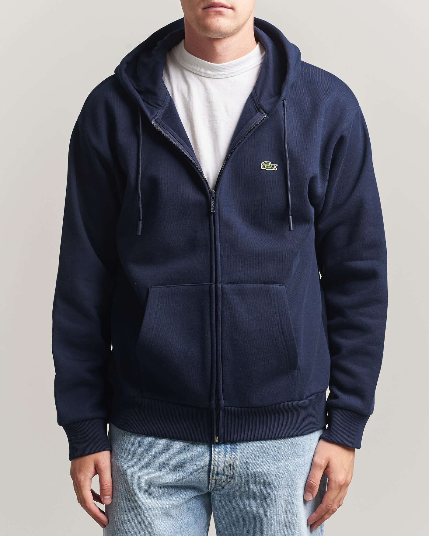 Men | Sweaters & Knitwear | Lacoste | Full Zip Hoodie Navy Blue