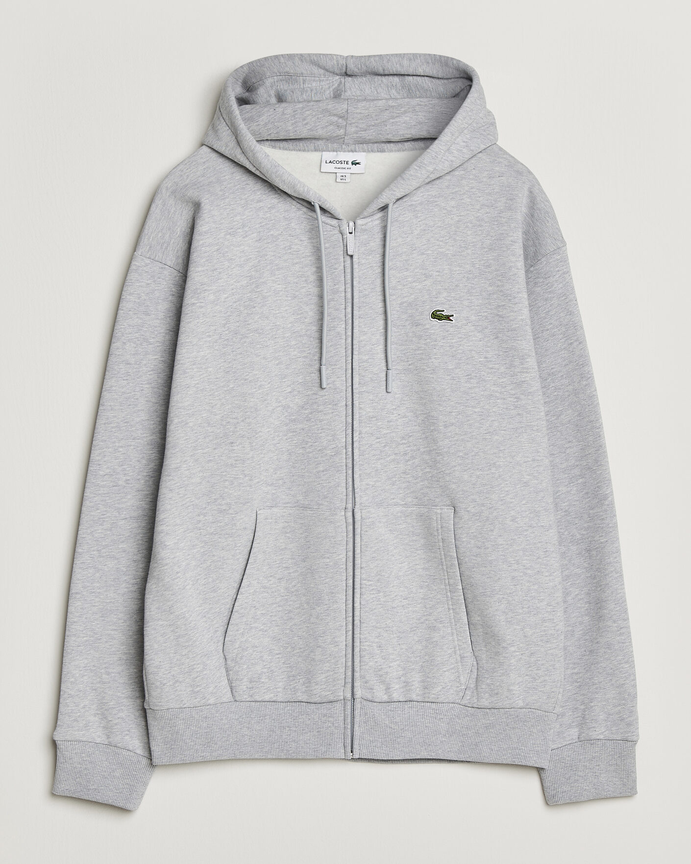 Men | Sweaters & Knitwear | Lacoste | Full Zip Hoodie Silver Chine