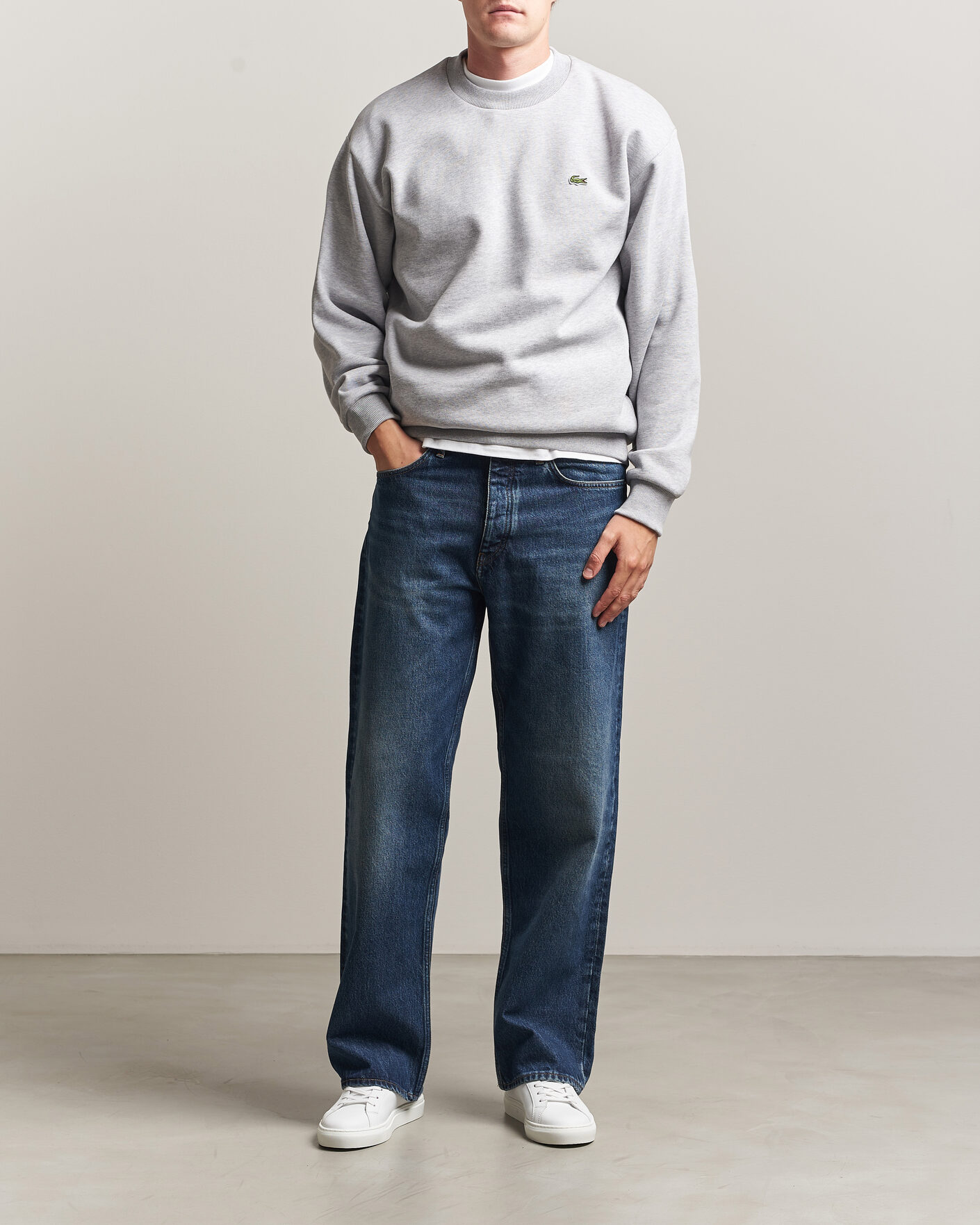 Men | Sweaters & Knitwear | Lacoste | Crew Neck Sweatshirt Silver Chine