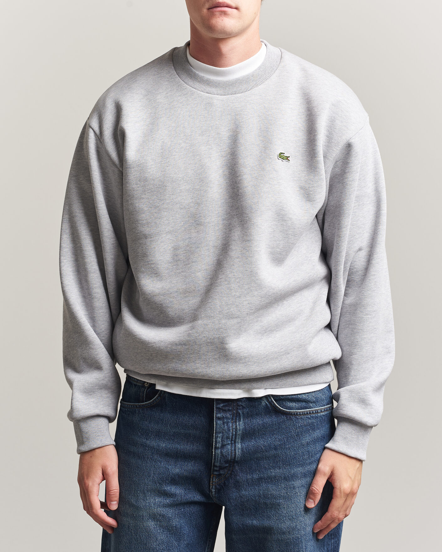Men | Sweaters & Knitwear | Lacoste | Crew Neck Sweatshirt Silver Chine