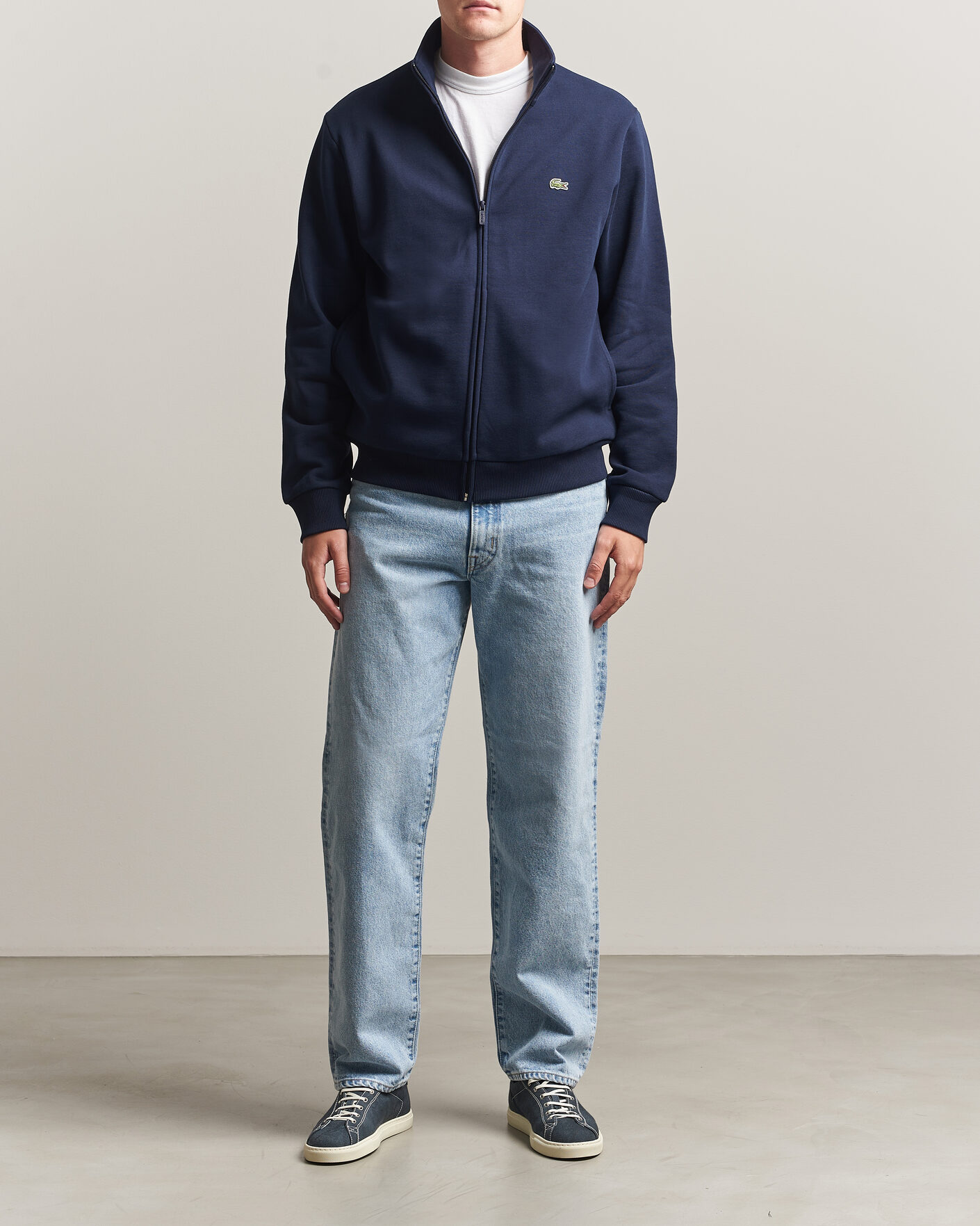 Men | Sweaters & Knitwear | Lacoste | Full Zip Sweater Navy Blue