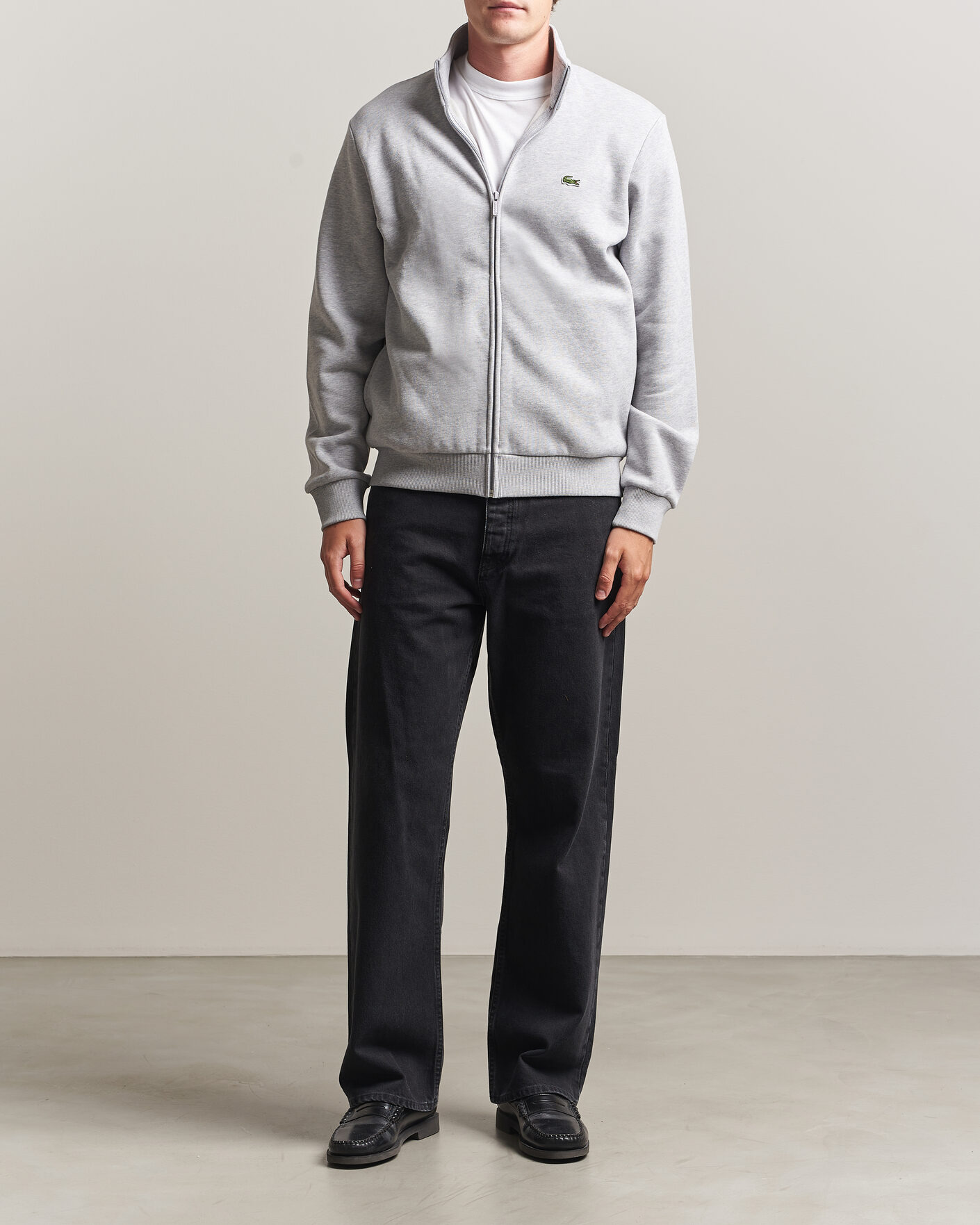 Men | Sweaters & Knitwear | Lacoste | Full Zip Sweater Silver Chine