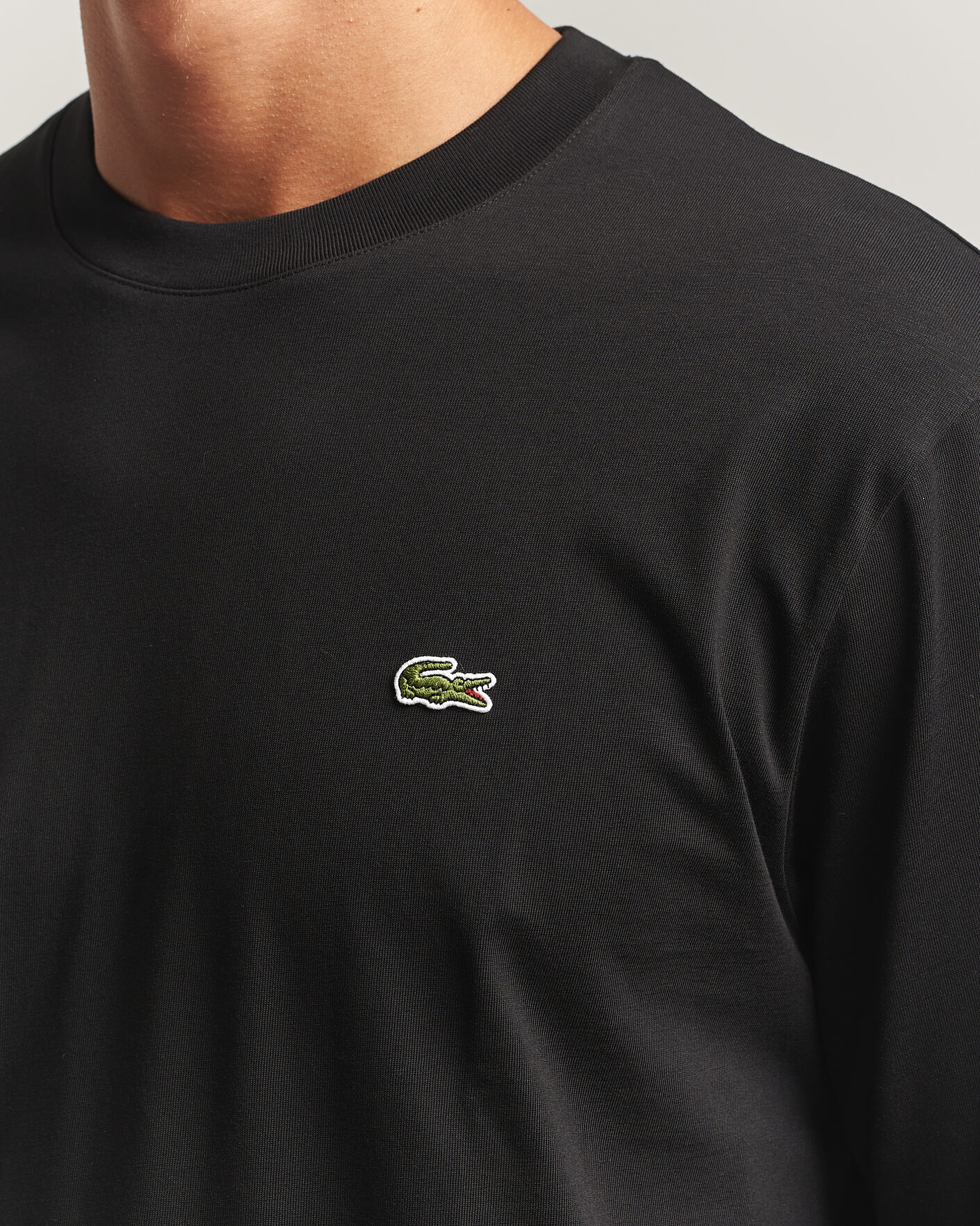 Men | T-Shirts | Lacoste | Crew Neck Long Sleeve T-Shirt Black