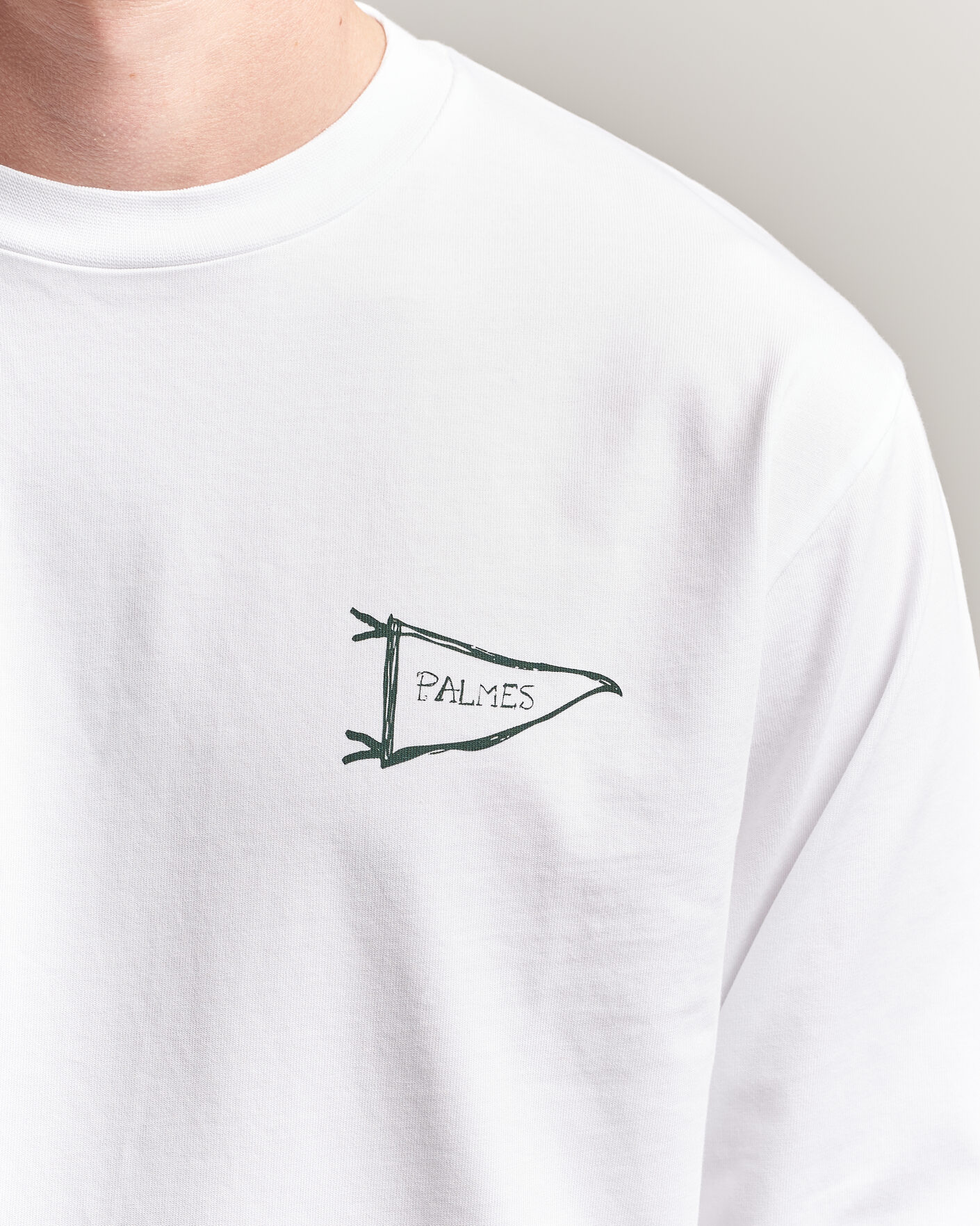 Men | T-Shirts | Palmes | Pennant Long Sleeve T-Shirt White