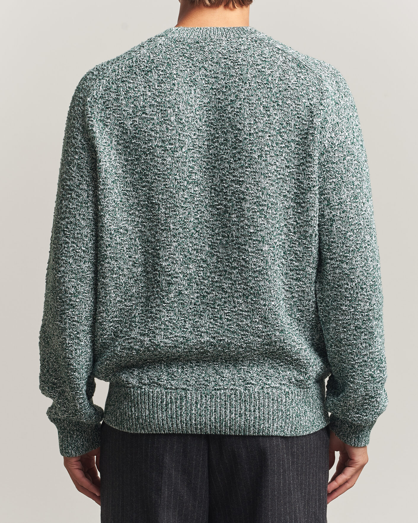 Men | Sweaters & Knitwear | Palmes | Knitted Crew Neck Sweater Green Melange