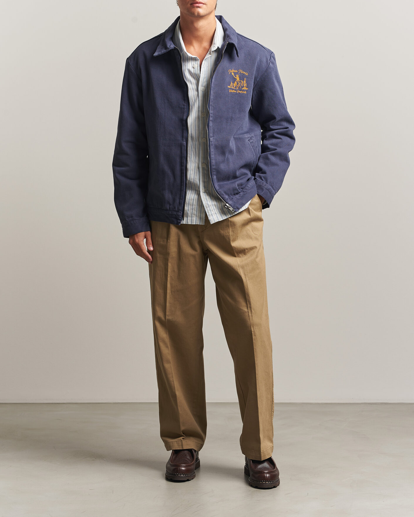Men | Coats & Jackets | Palmes | Western Zip Jacket Navy