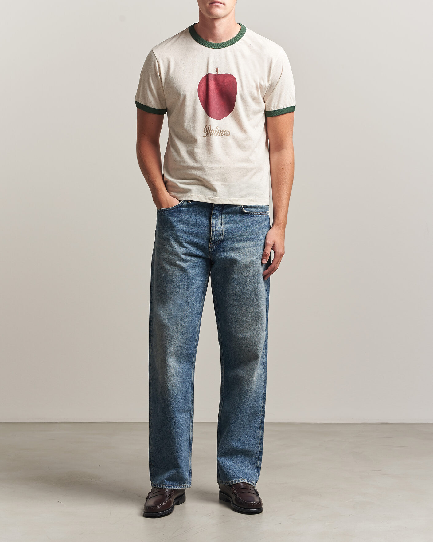 Men | T-Shirts | Palmes | Apple Ringer T-Shirt Broken White